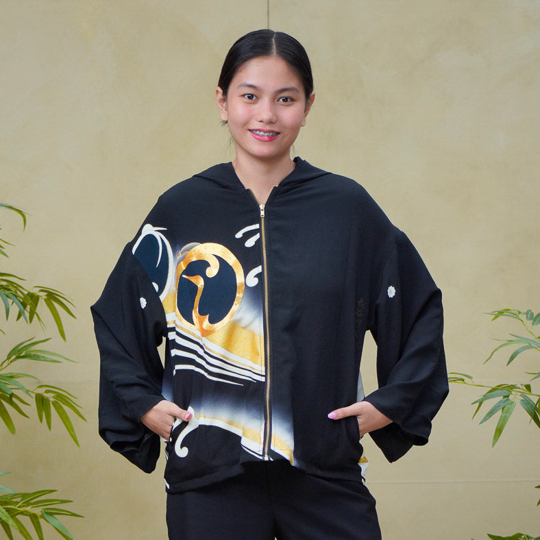 On-hand: Black Hoodie With Zipper | HWZ8211Y