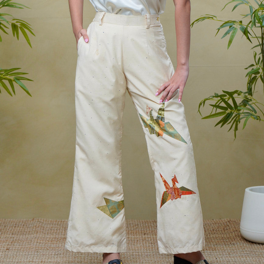 (RH) On-hand: Cream Wide Leg Pants | WLP1208 | SA