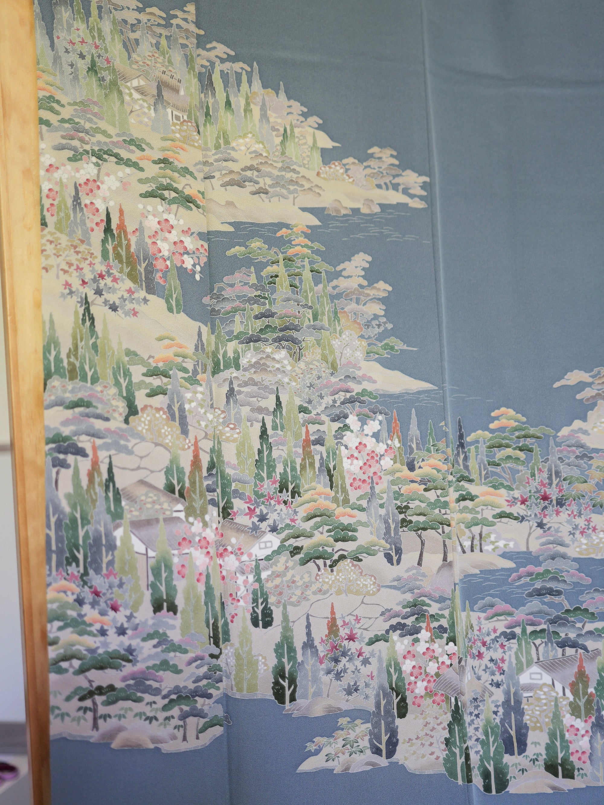 Sakura Collection Fabric: AP9-01 Teal Islands with Sakura