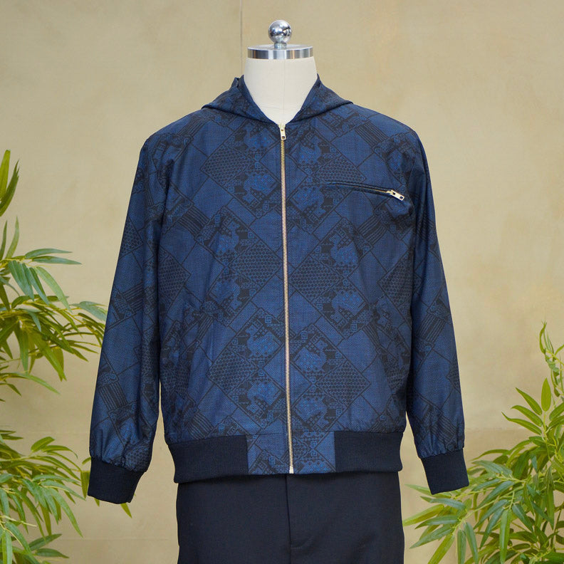 Premium On-hand: Blue Loose Fit Oshima Men's Bomber Jacket | LBJ8432M | Large