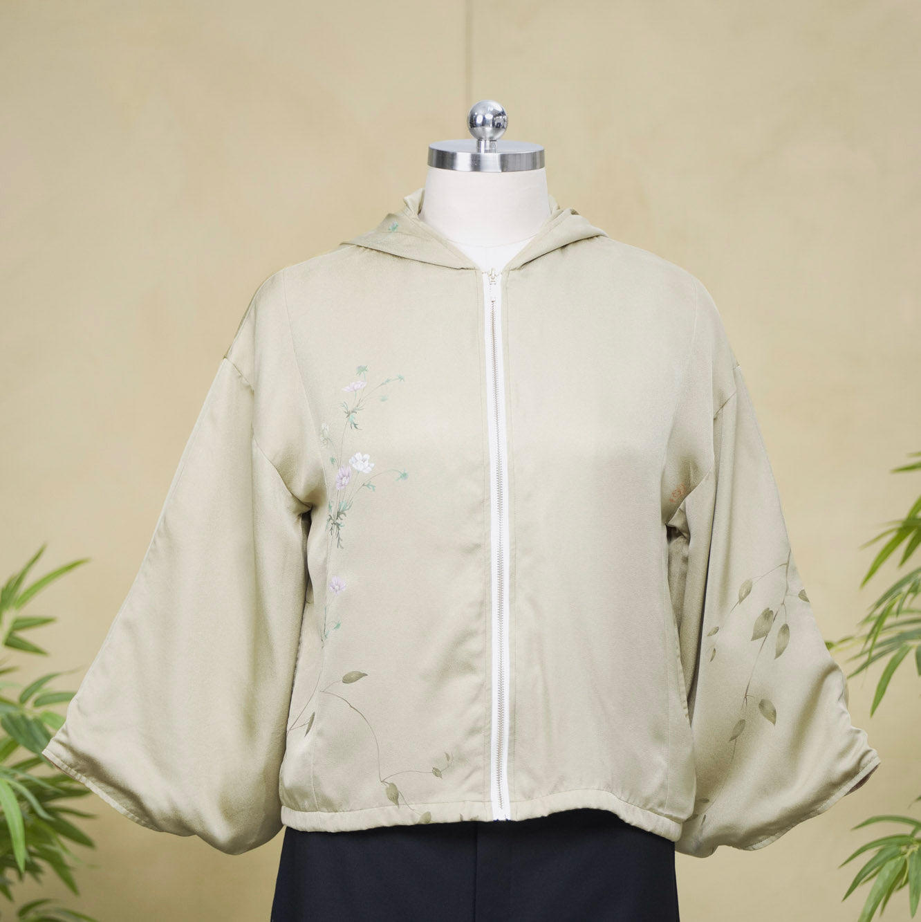 Premium On-hand: Light green Hoodie With Zipper | HWZ8319Y