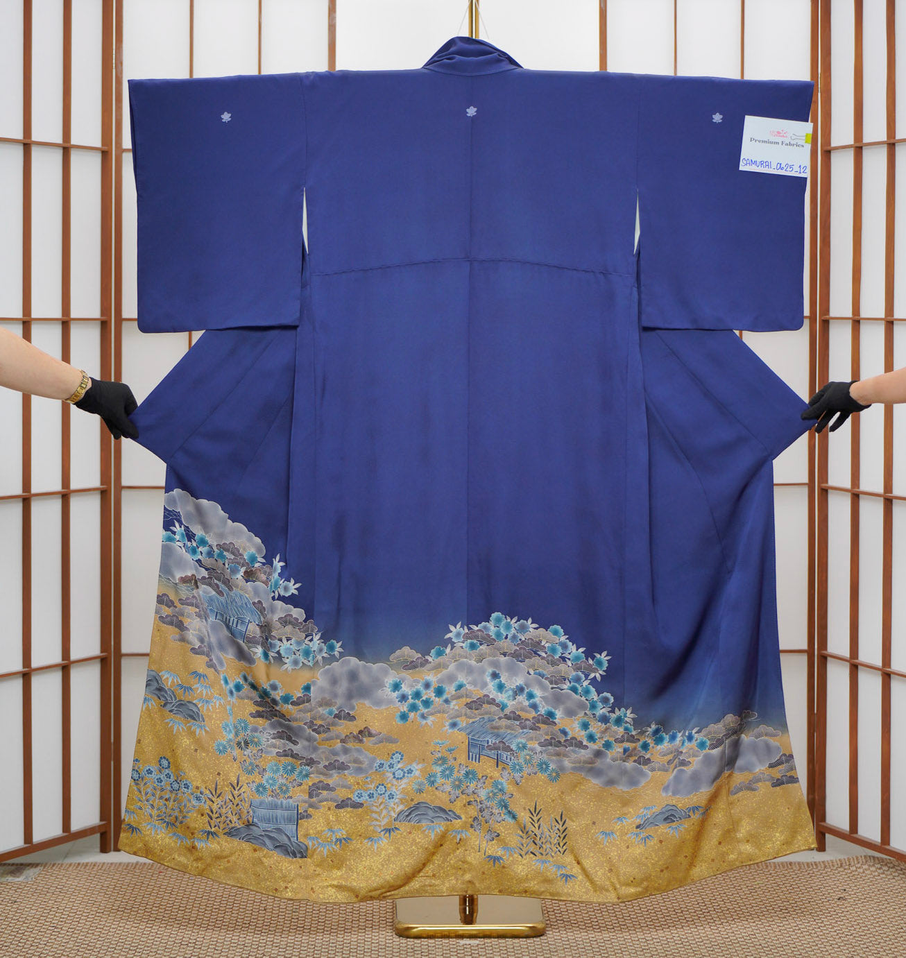 Premium Fabric SHO: Samurai_0625_12 | Gold and Blue Ombre