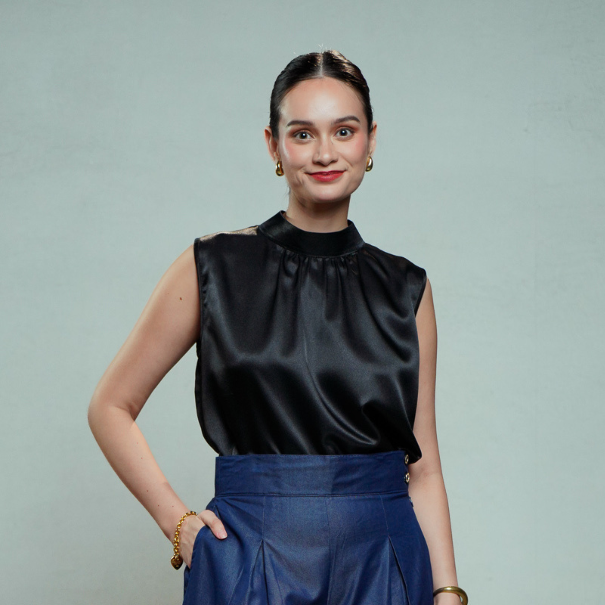 On-hand item: Black Silk Cotton Turtleneck top