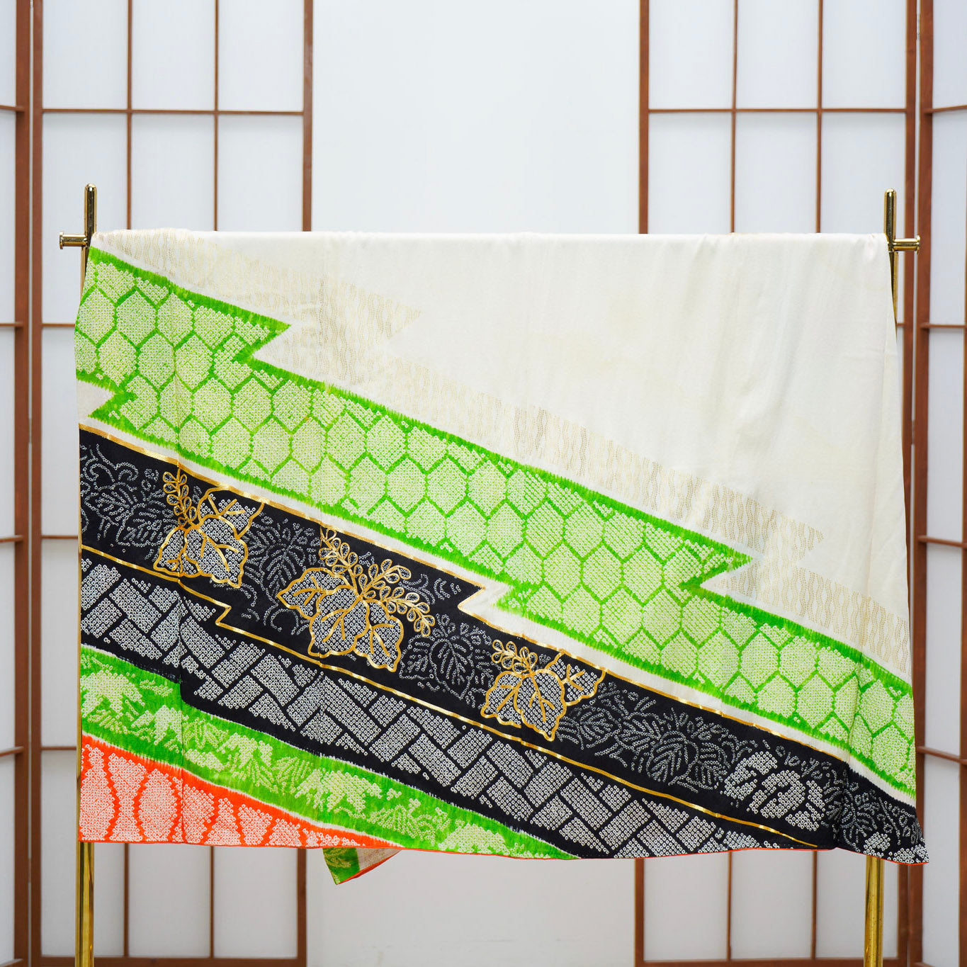 Premium Sho Fabric: 0625_15 | Lime Ribbons