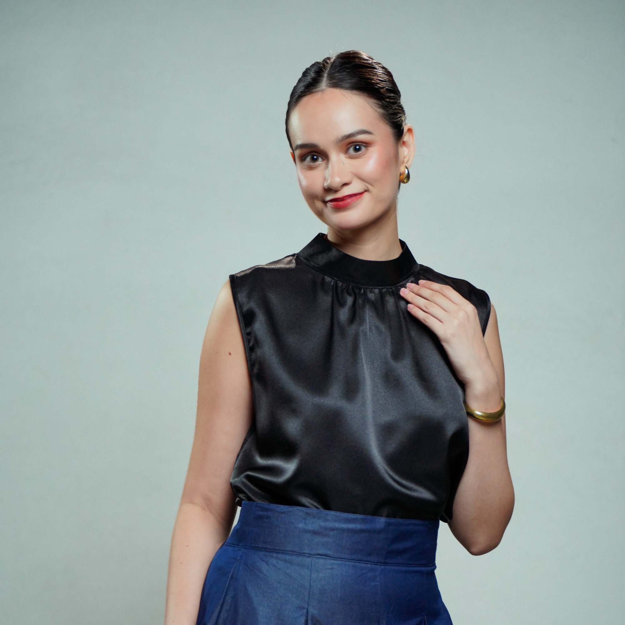 On-hand item: Black Silk Cotton Turtleneck top