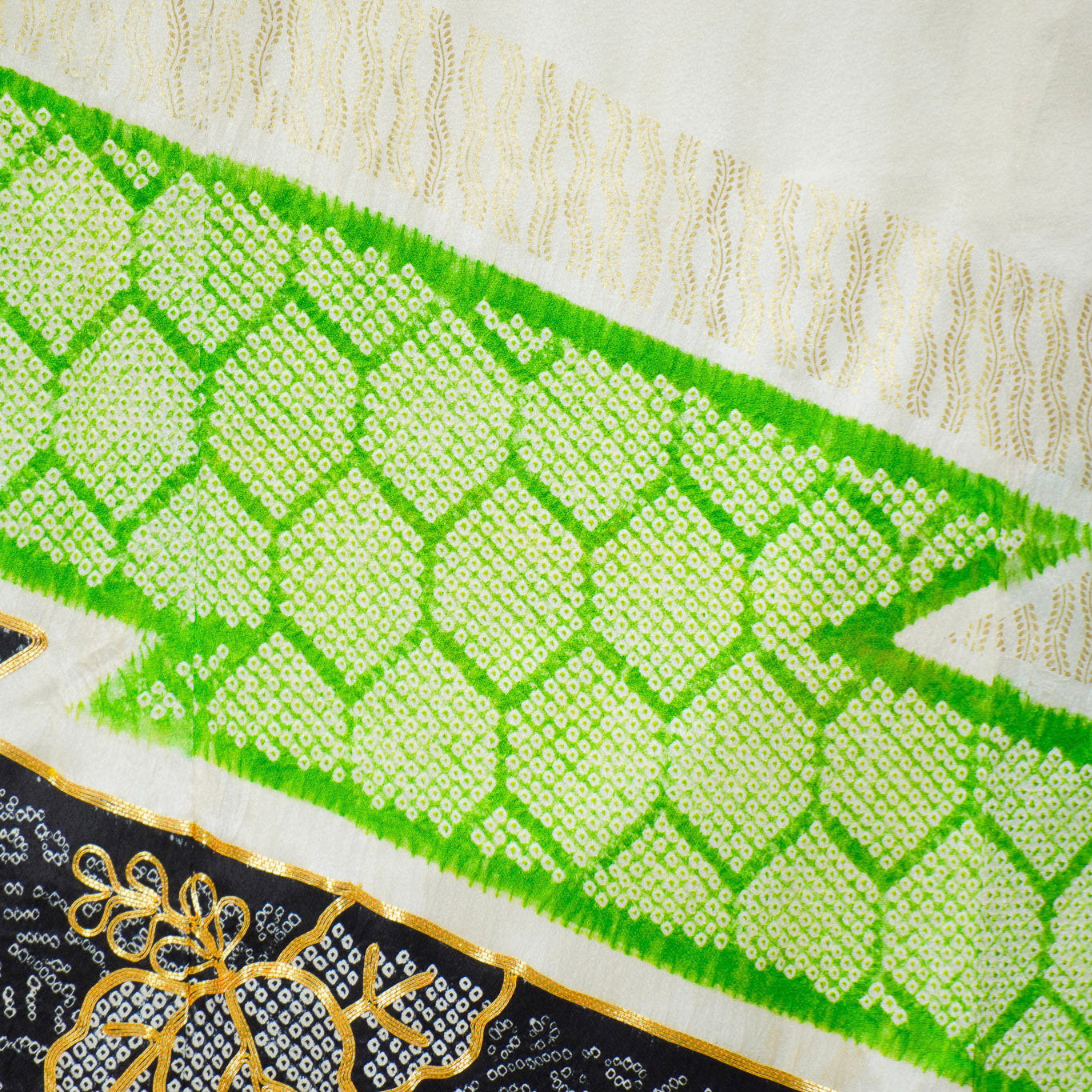 Premium Sho Fabric: 0625_15 | Lime Ribbons