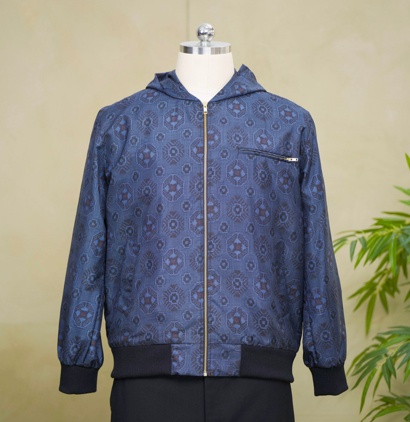 Premium On-hand: Blue Loose Fit Oshima Men's Bomber Jacket | LBJ8341M | Large