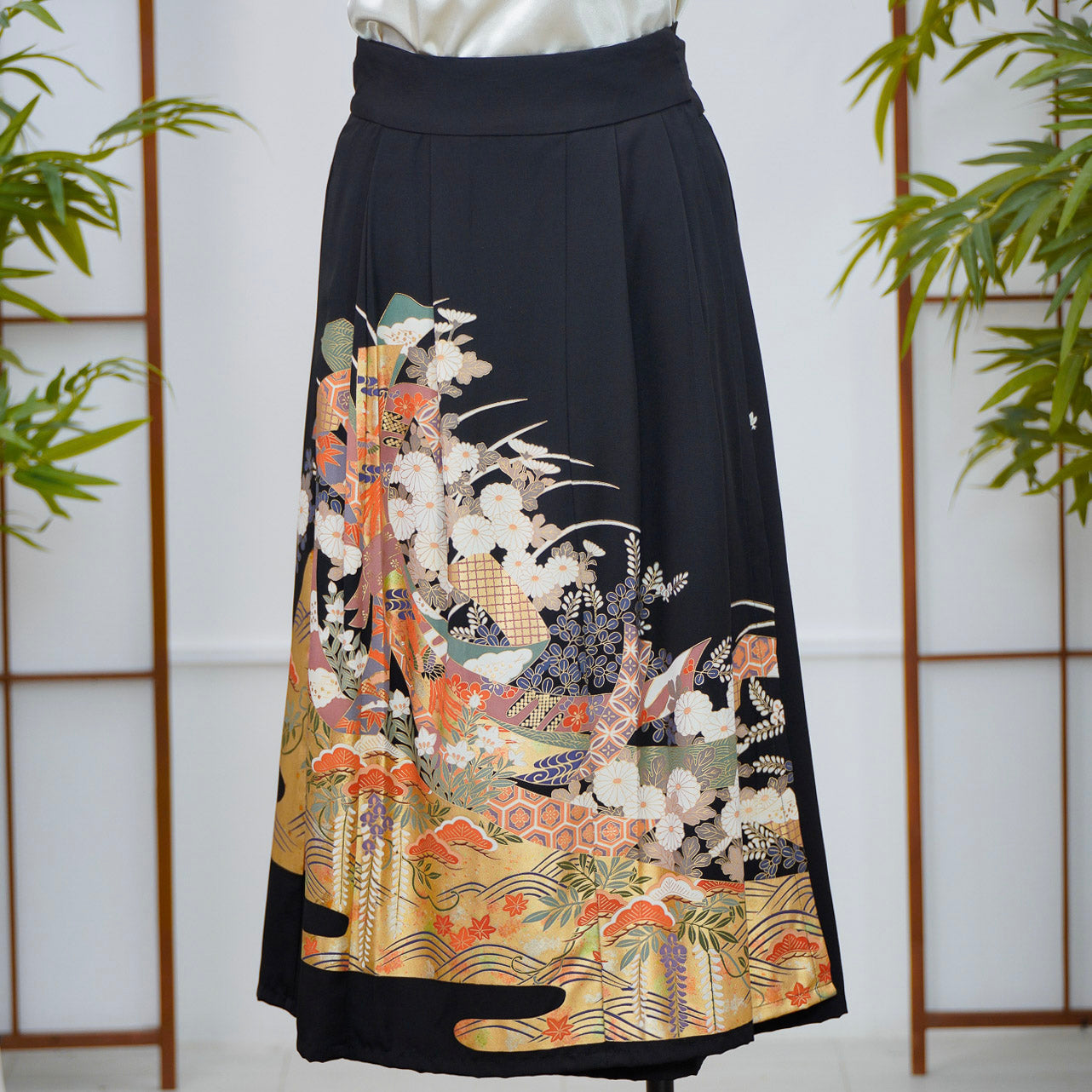 Premium On-hand: Black Hanbok Skirt | HS7978M | 2P