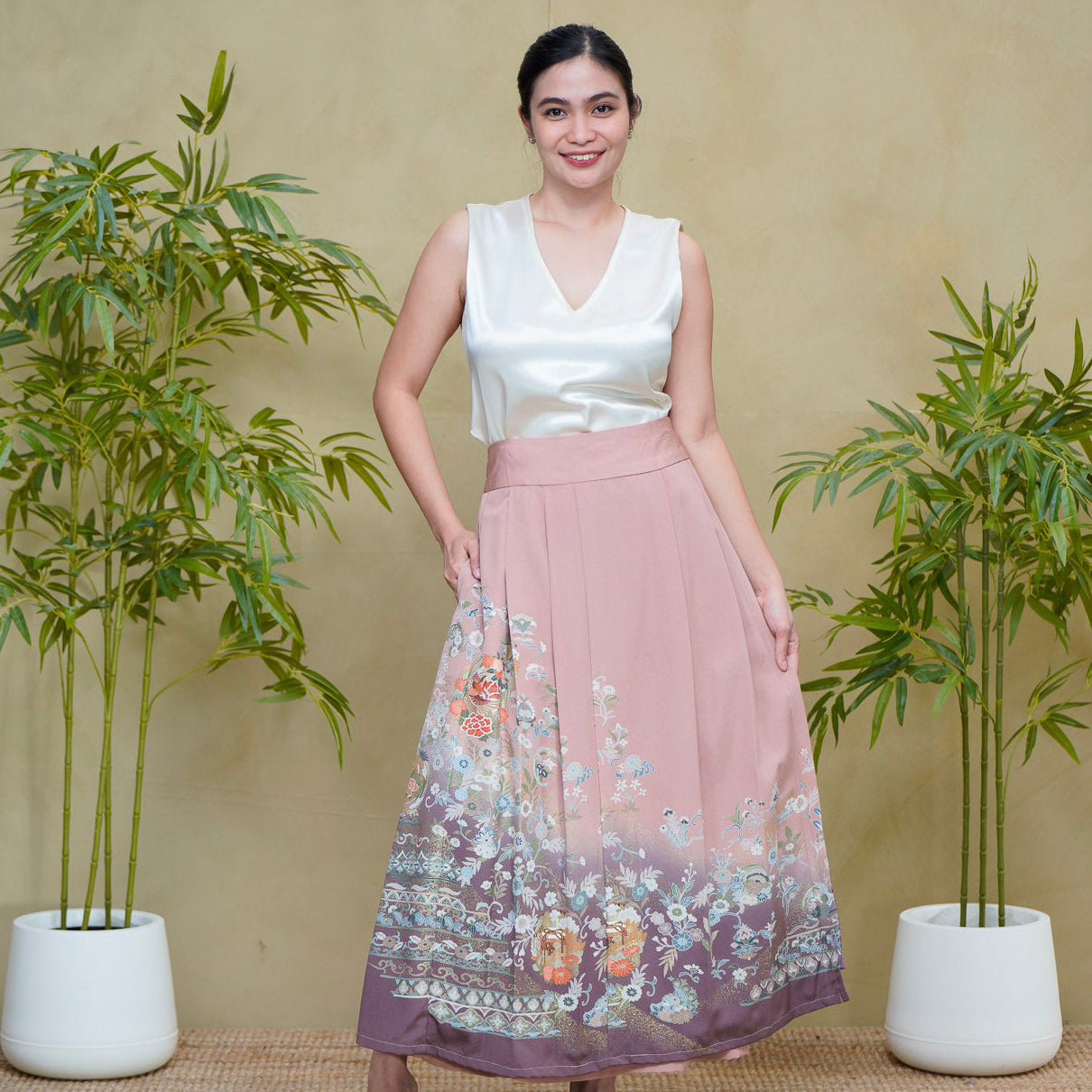 Premium On-hand: Pink Hanbok Skirt | HS8332M | 1P