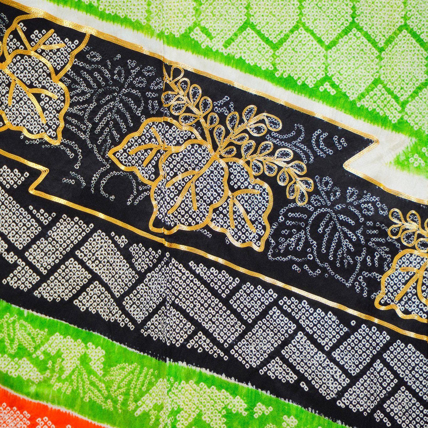 Premium Sho Fabric: 0625_15 | Lime Ribbons