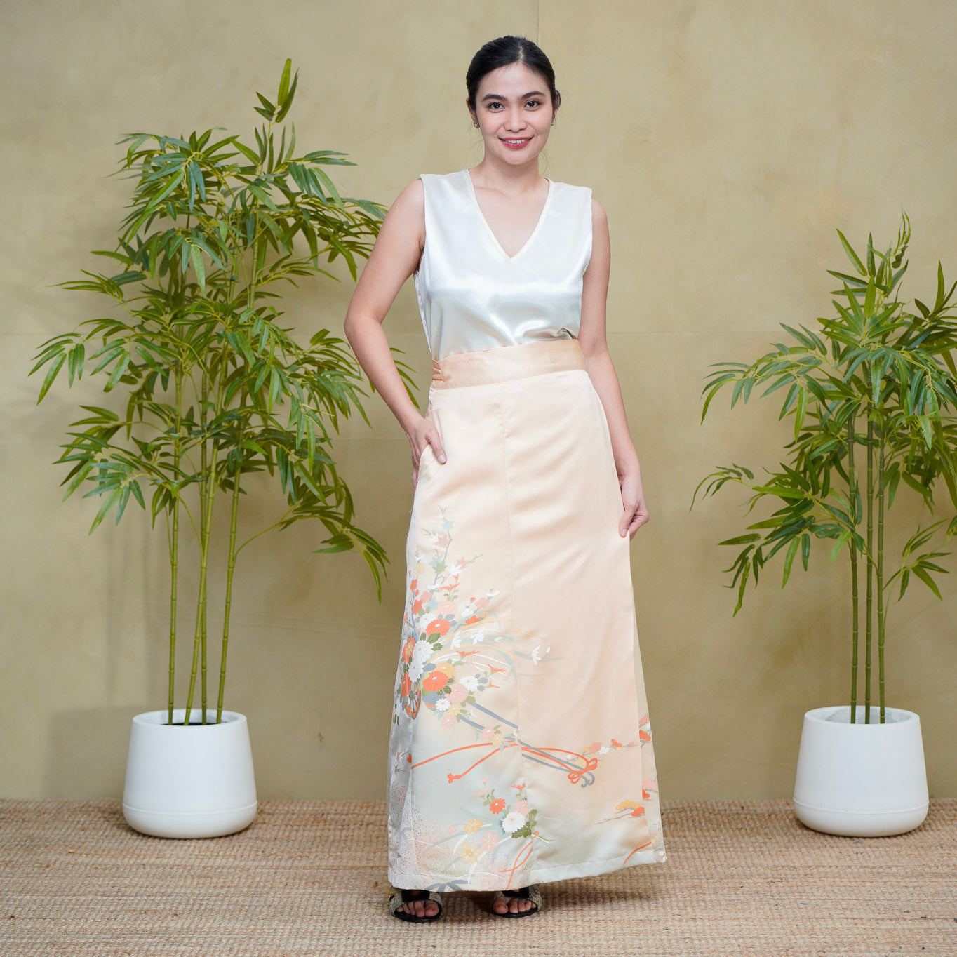 Premium On-hand: Cream Wrap Skirt | 1T | WS8389Y