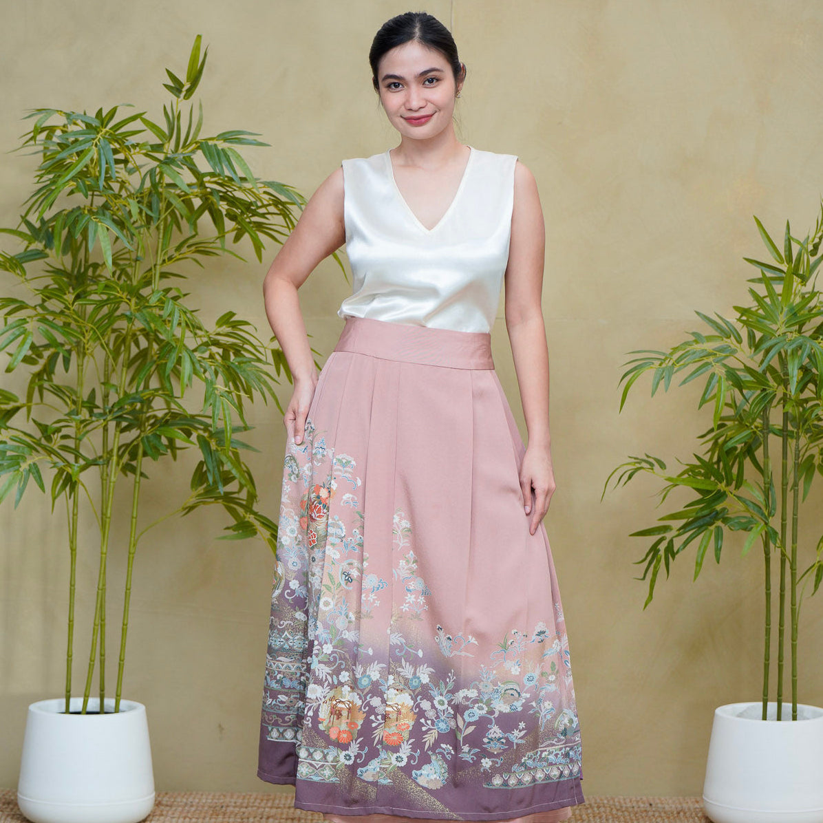 Premium On-hand: Pink Hanbok Skirt | HS8332M | 1P