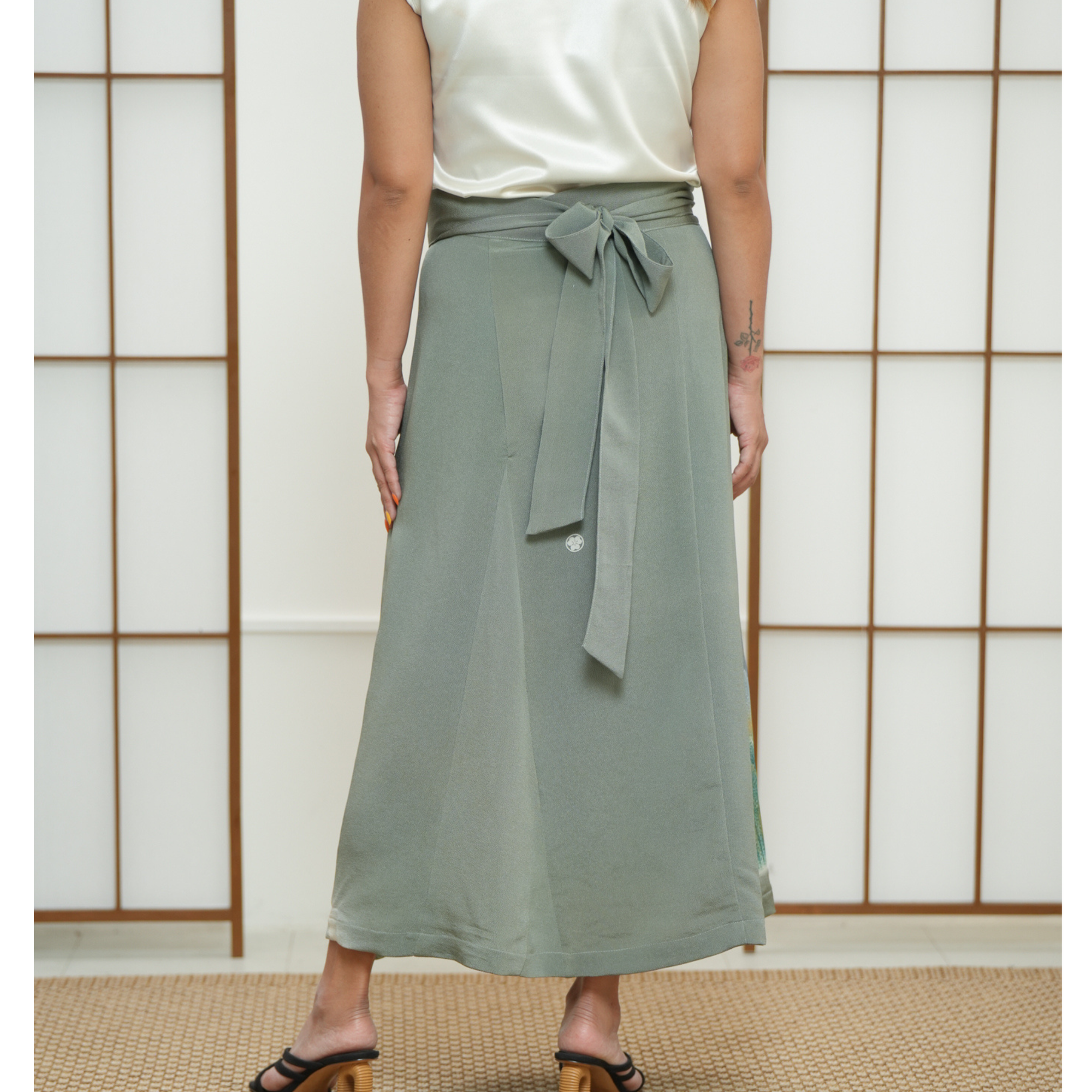 🎉 Premium On-hand: Green Wrap Skirt | WS7560Y | 1P - Yuzen! Mimi’s fave!