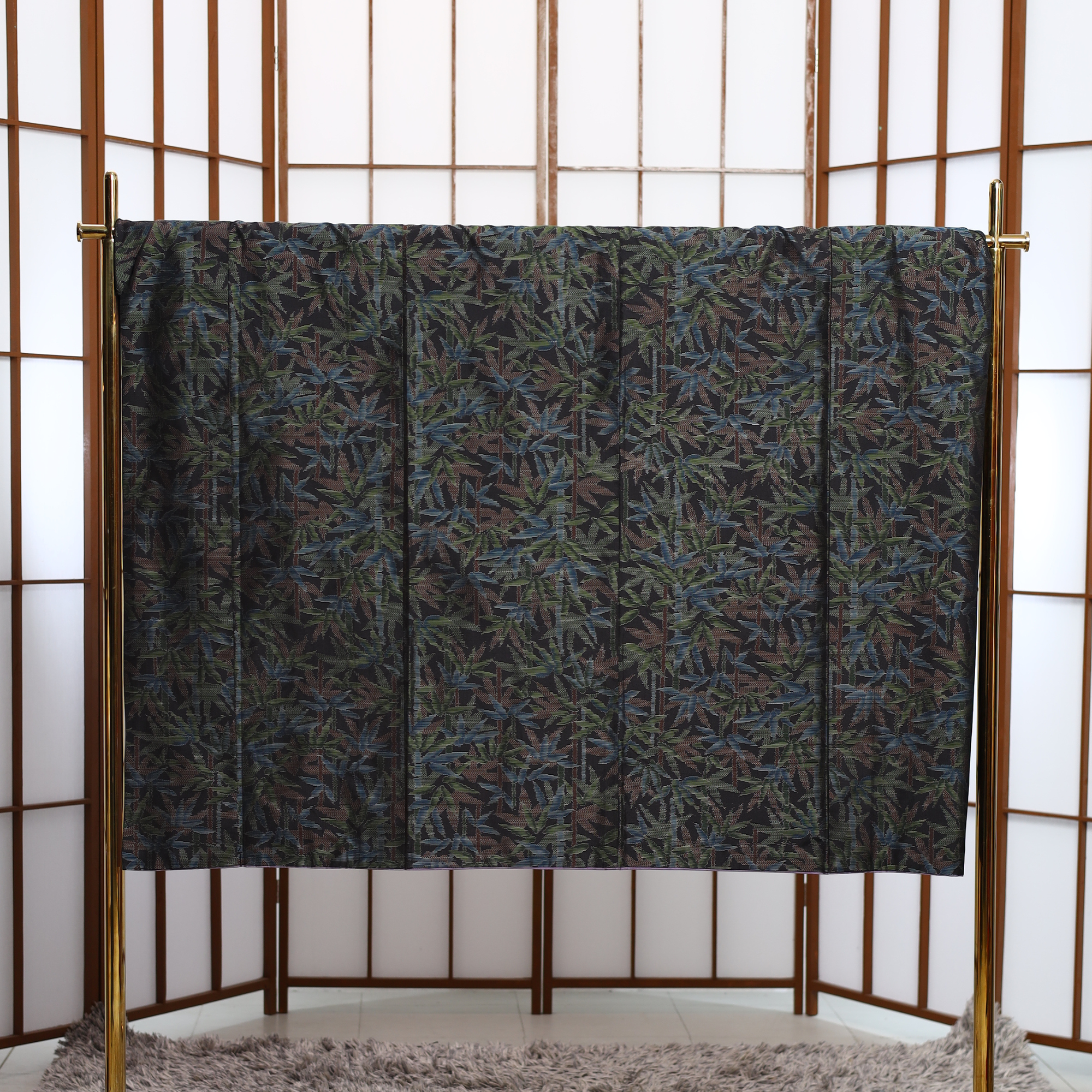 Premium Oshima Fabric: 0428-25 | Obsidian Bamboo