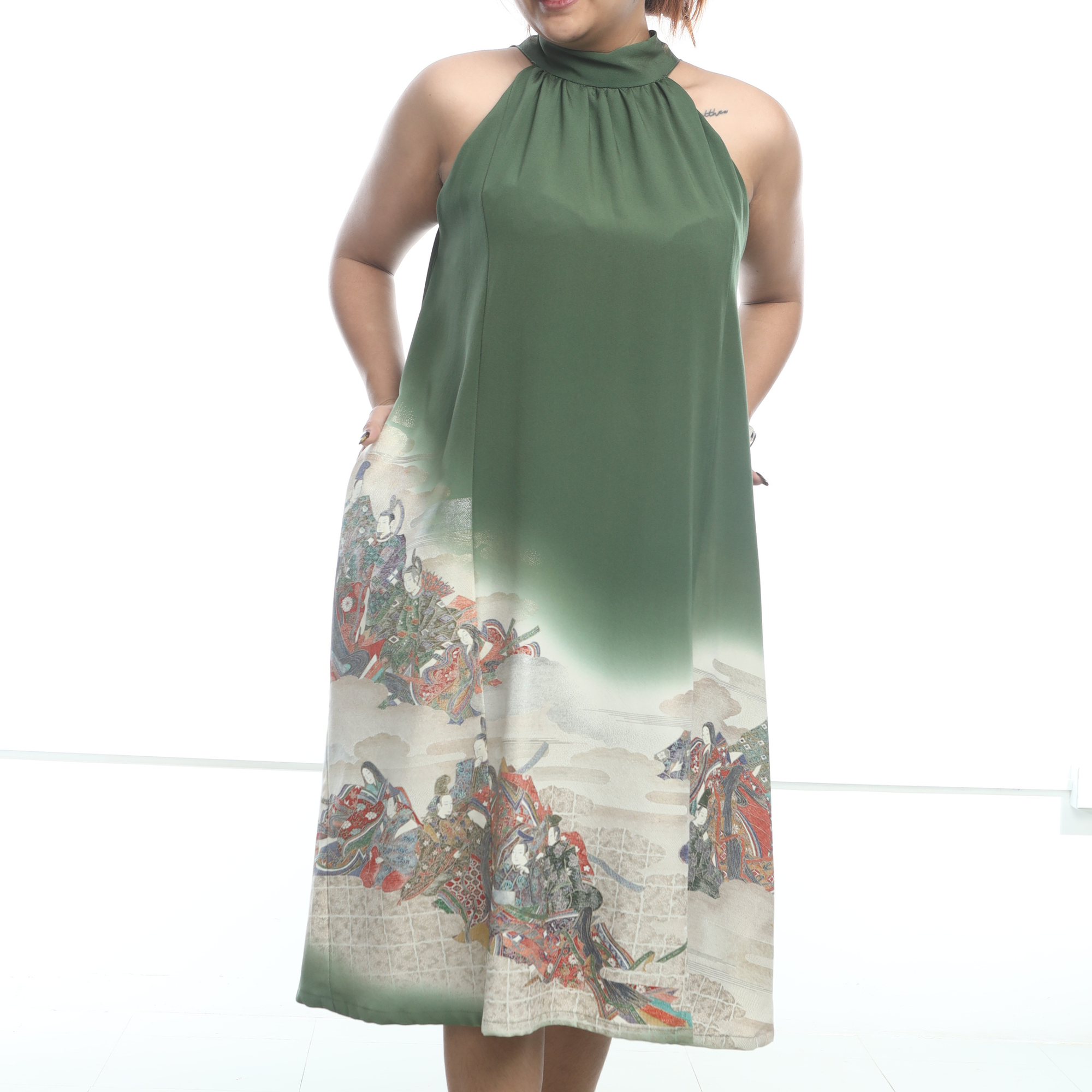 On-hand: Halter Dress Green | HD4409 Size: XLA