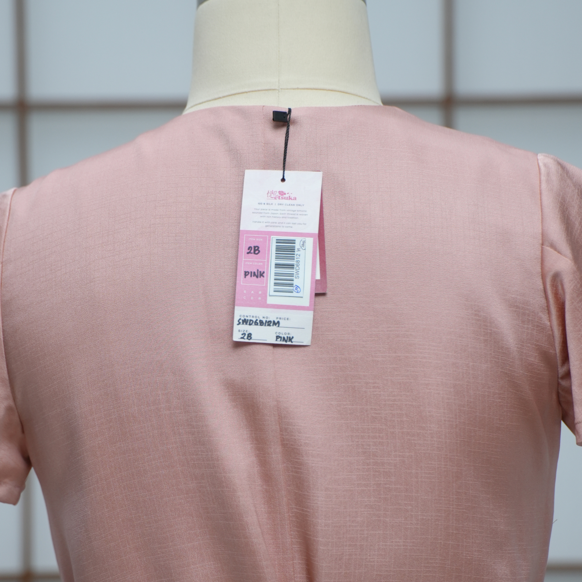 Premium On-hand: Pink Wrap Dress with Sleeves | SWD6812 | 2B