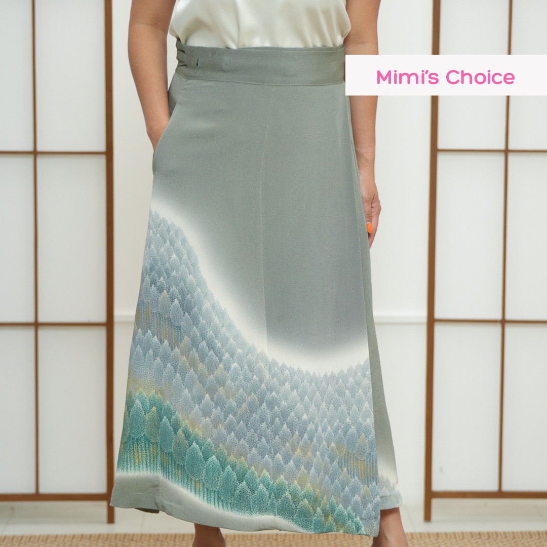 🎉 Premium On-hand: Green Wrap Skirt | WS7560Y | 1P - Yuzen! Mimi’s fave!
