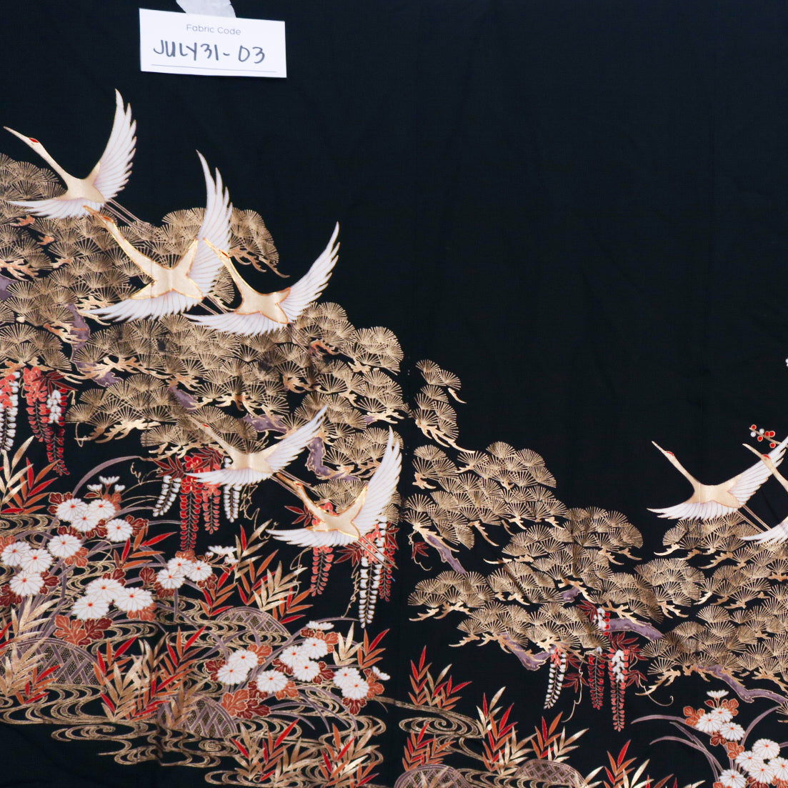 Summer Collection Fabric: July31-03 | Cranes and forest