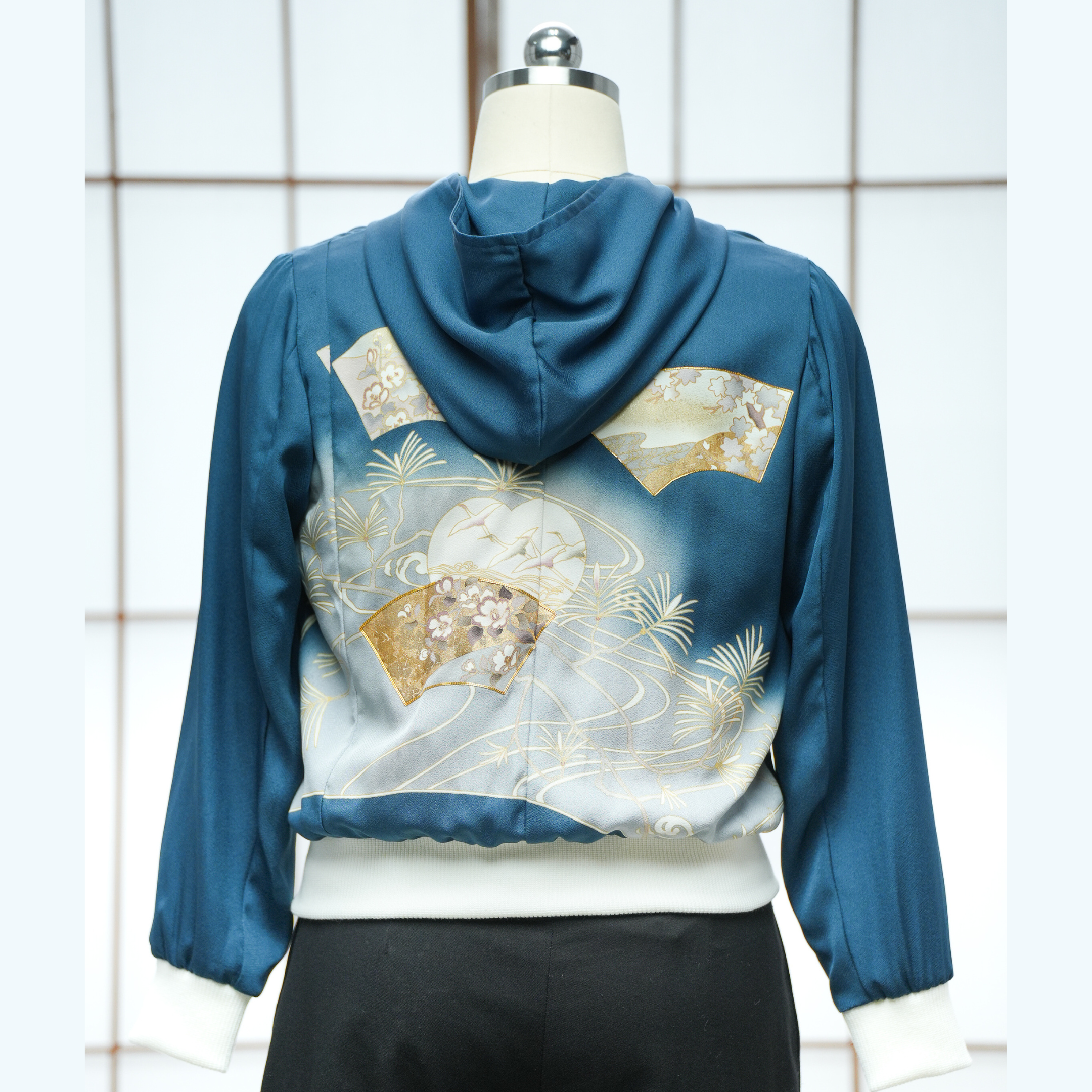 Premium On-hand: Blue Bomber Jacket with Hoodie | MB | BJH7290M