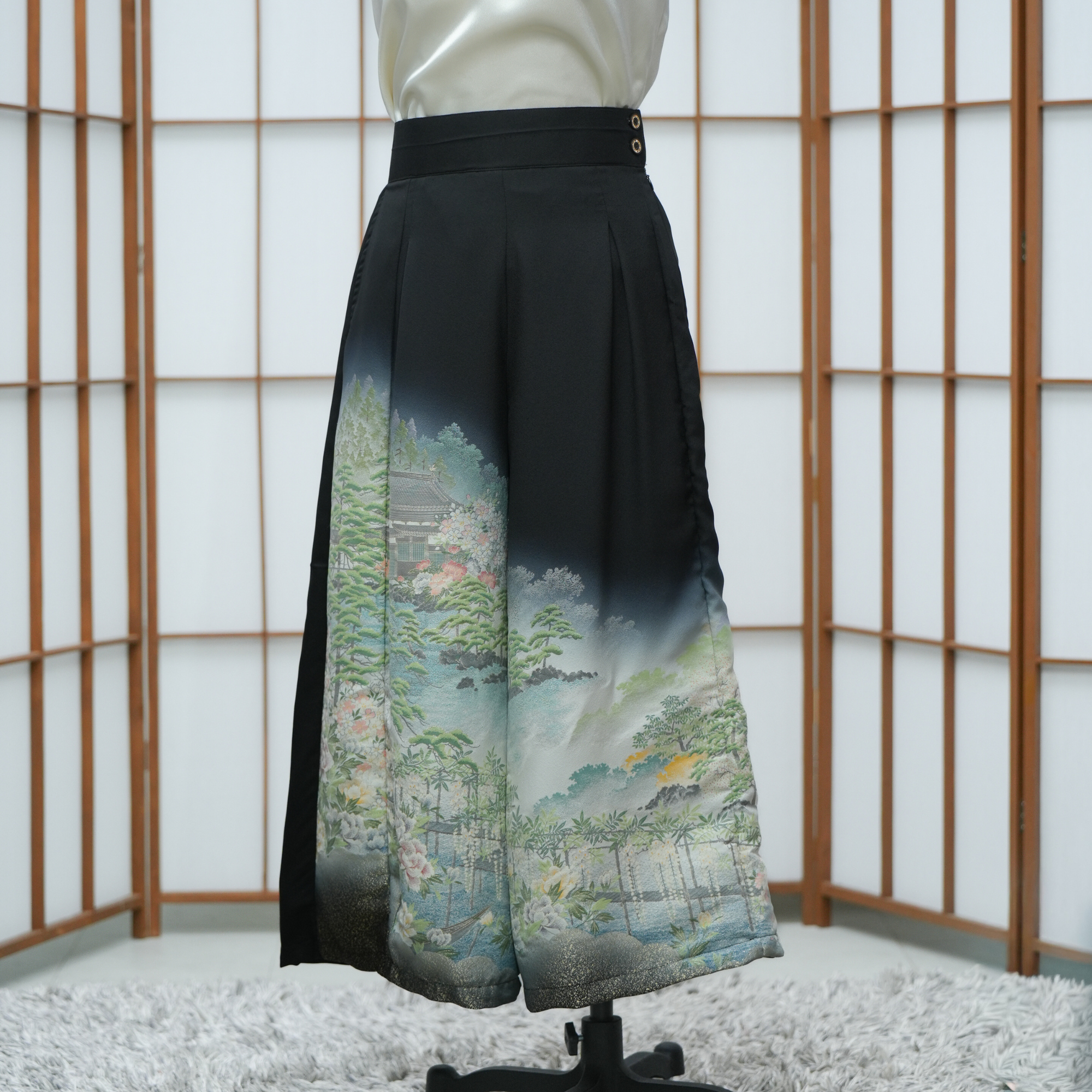 Premium On-hand: Black Palazzo Pants | XLB | PP6658 - nice embroidery!