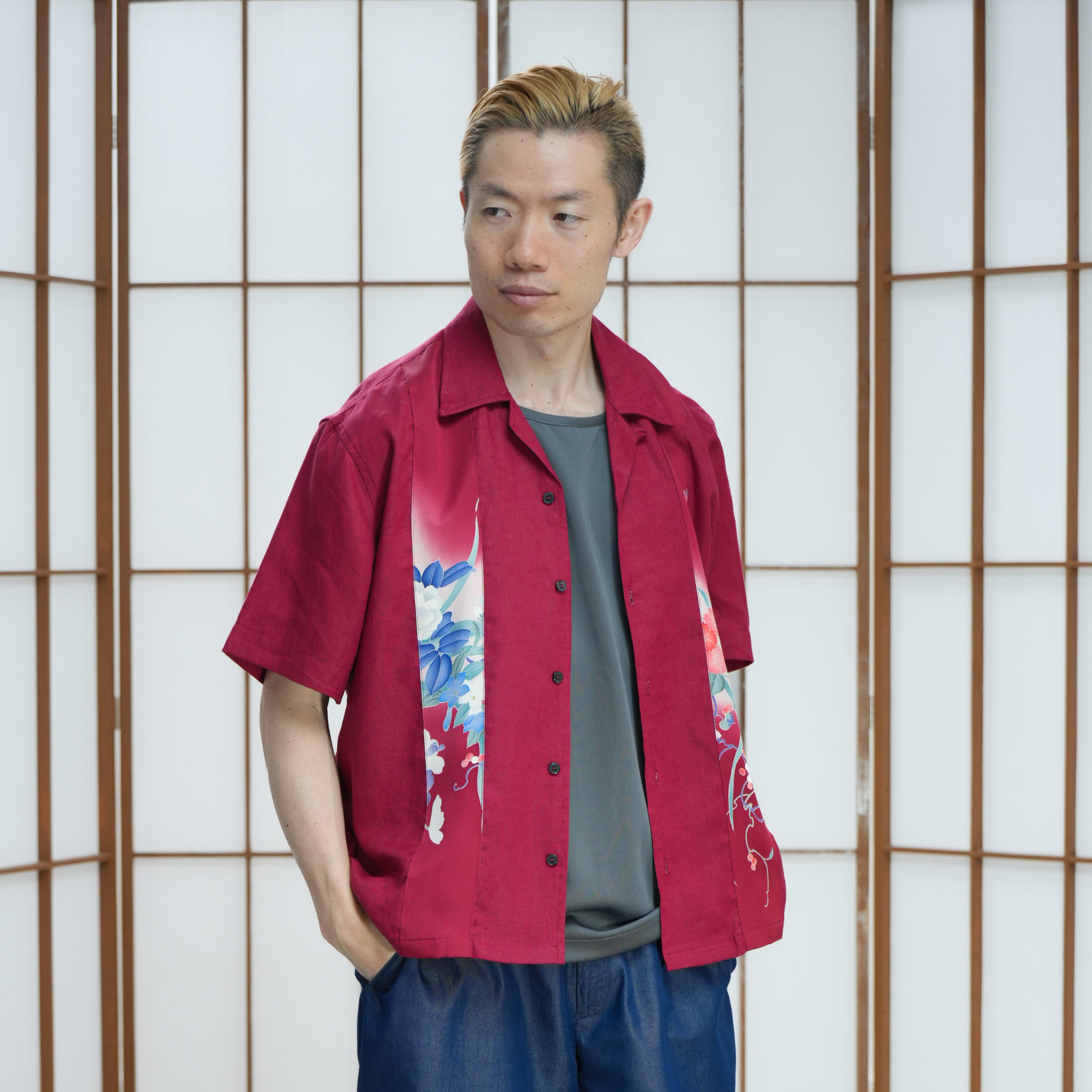 Premium On-hand: Red Men's Linen Polo | LP4373 | M