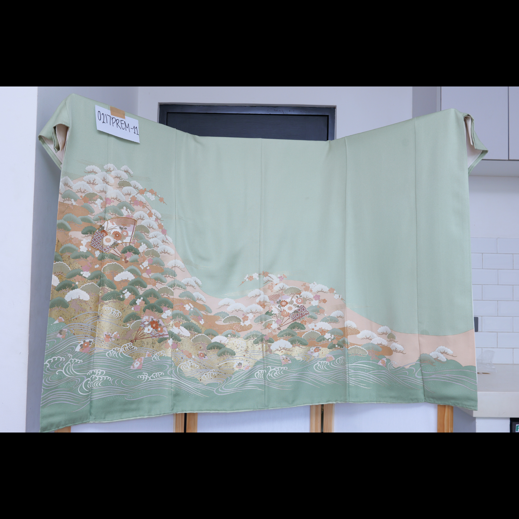 Premium Fabric: 0217PREM-11 | Light green with Sakura