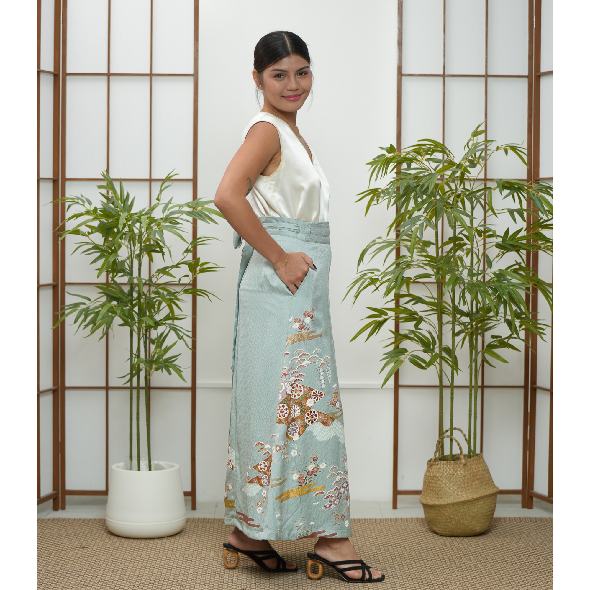Premium On-hand: Green Wrap Skirt | WS7138Y | 1T