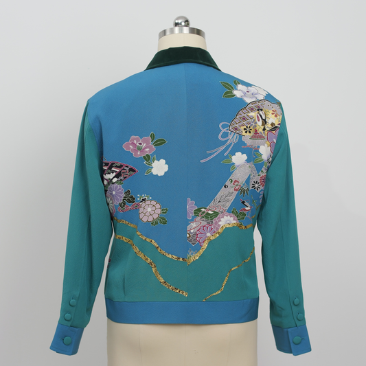On-hand item: Zipped Up Jacket Green with flowers
