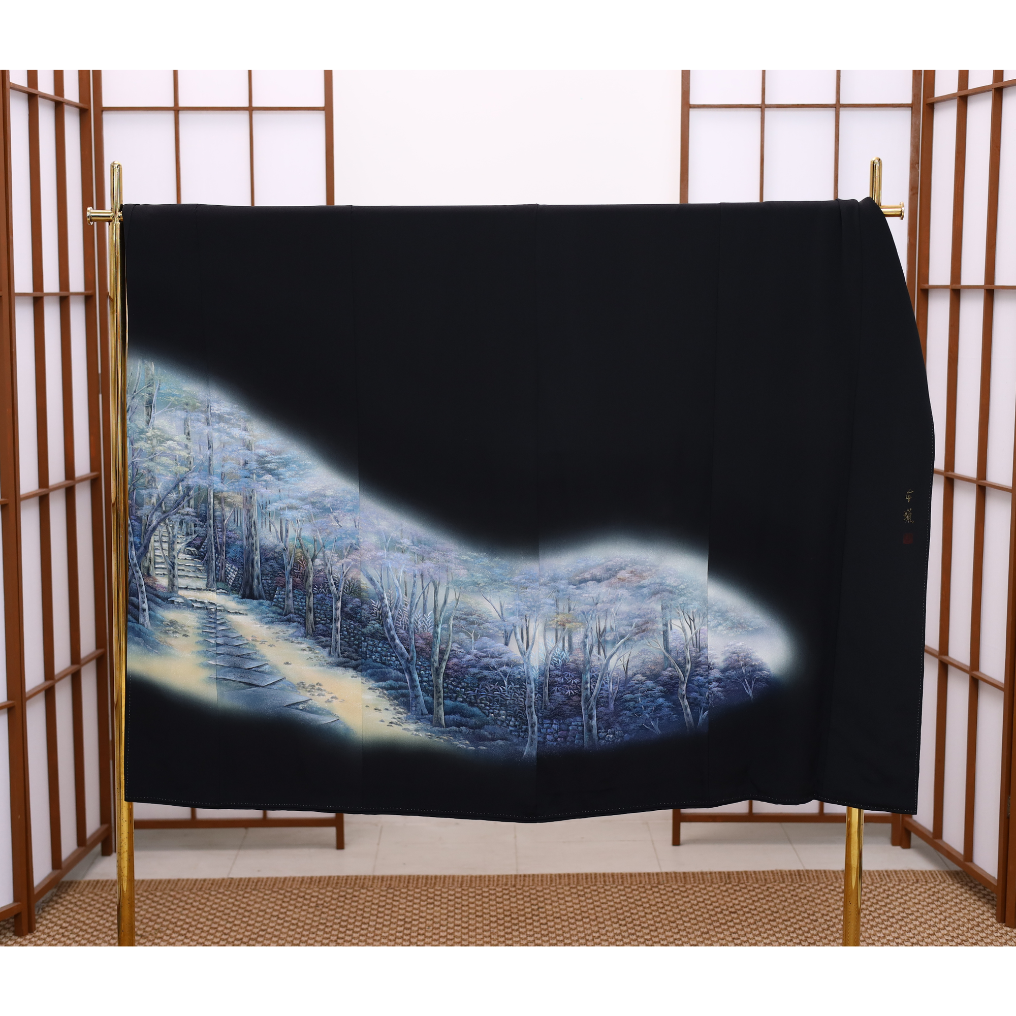 Premium Fabric SHO: 0519_18 | Black and Indigo twilight