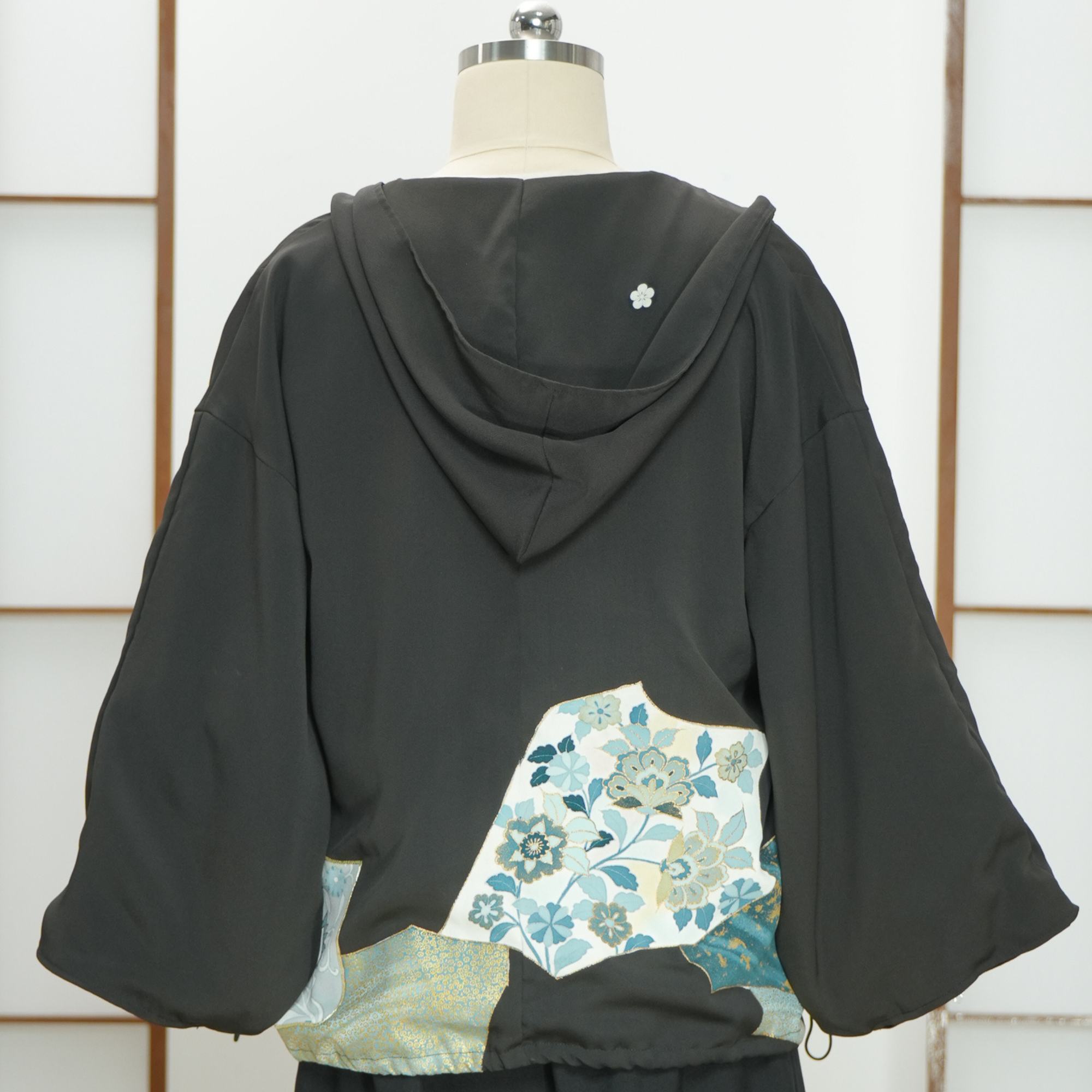 Premium On-hand: Black Hoodie | H7743Y - striking blue!