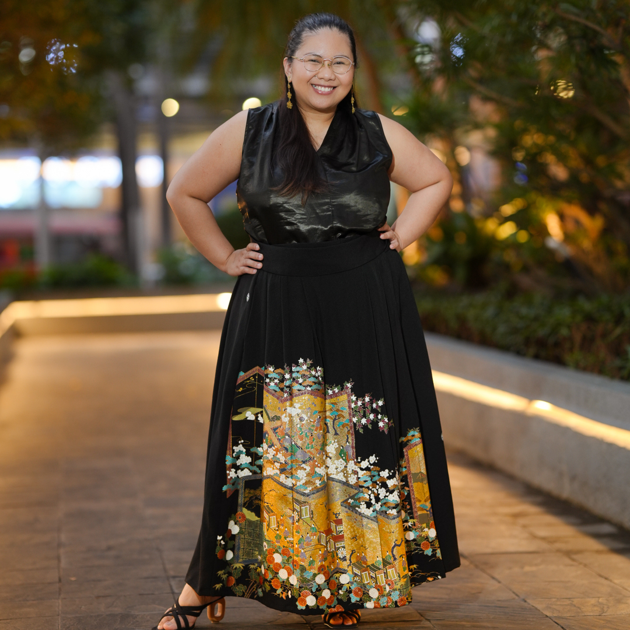 Kimono Hanbok-inspired skirt