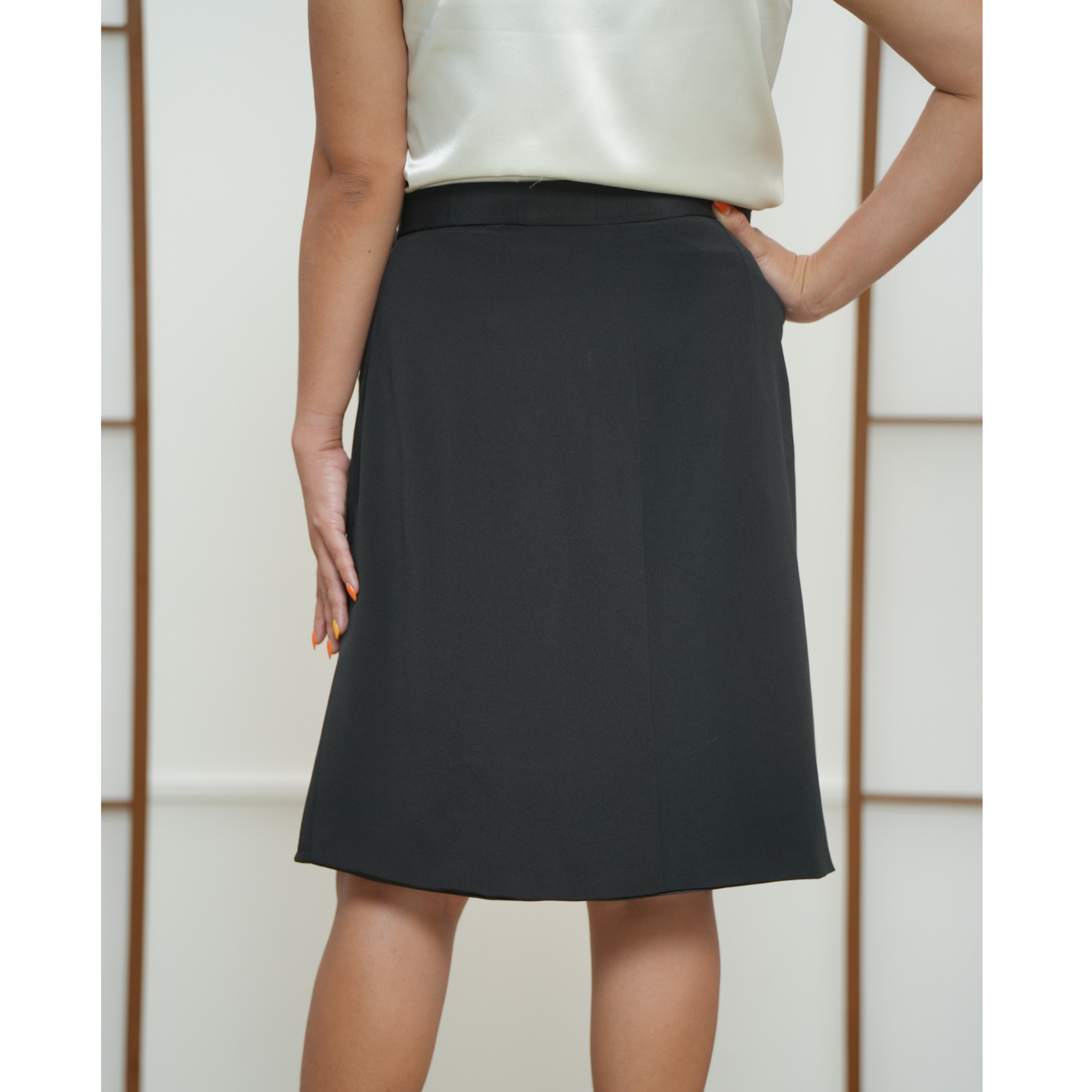 On-hand: Black Summer Wrap Skirt  | SWS7836Y | 2T