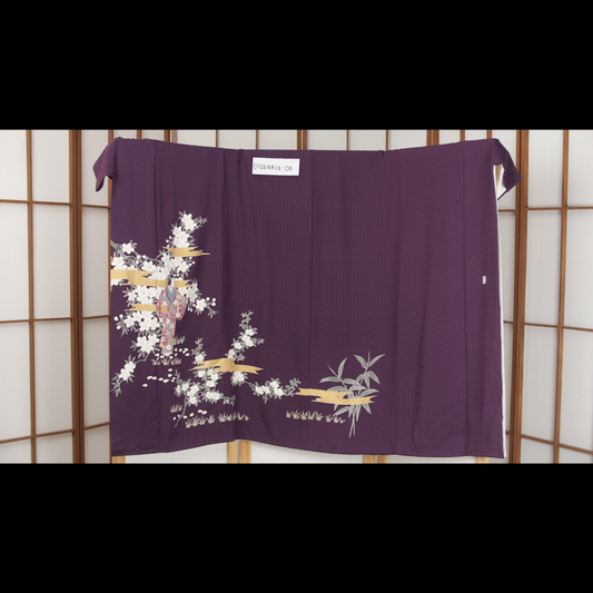 NALB Fabric: 0126NALB-08 | Violet eggplant flowers