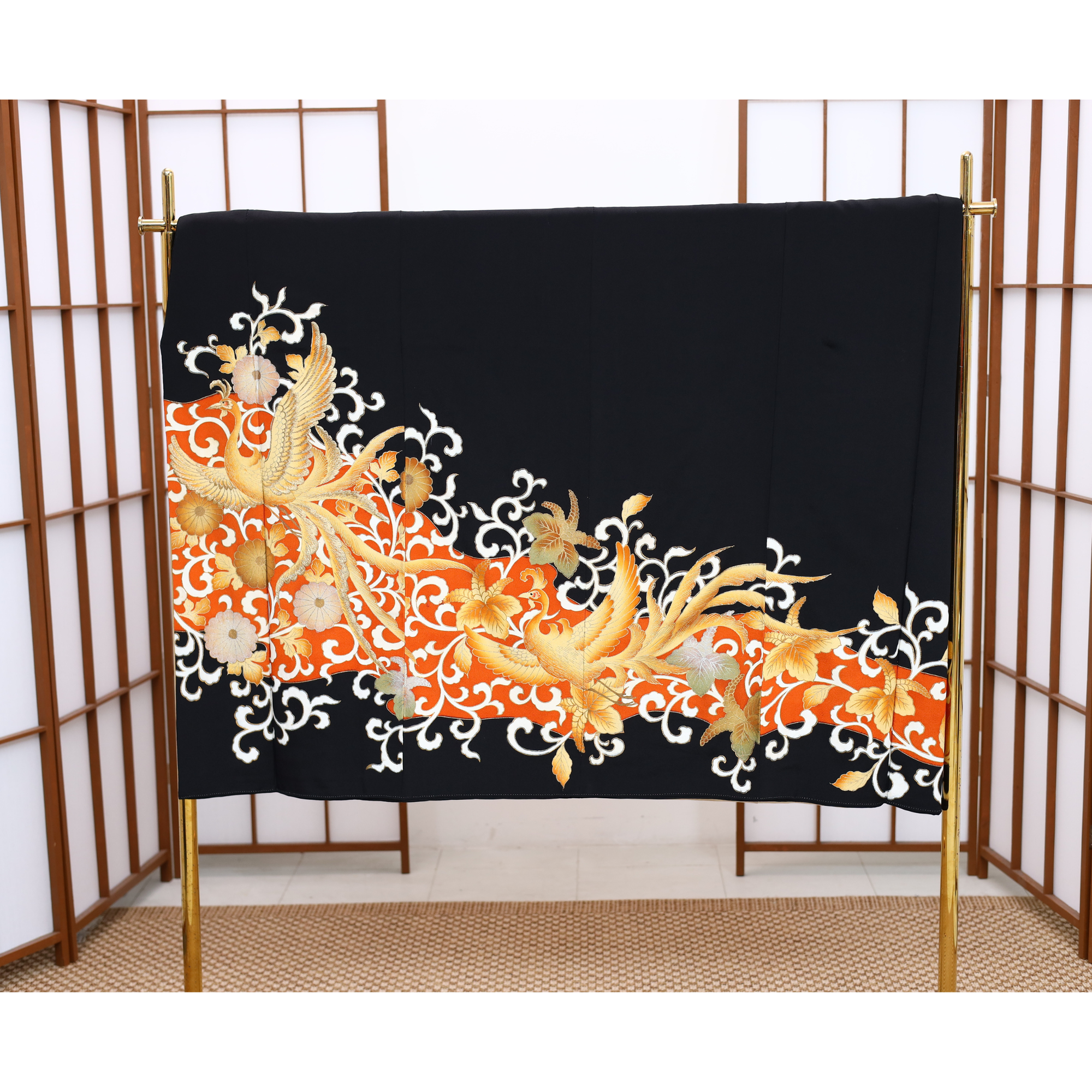 Bai Fabric: 0521_06 | Amber and Fire Phoenix