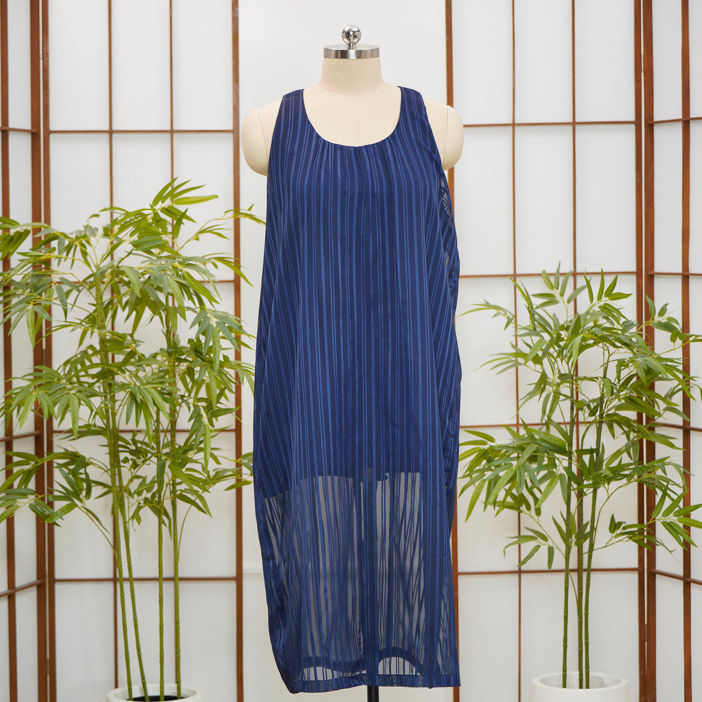 Coming Soon - On-hand item: Blue See-through Round neck Dress