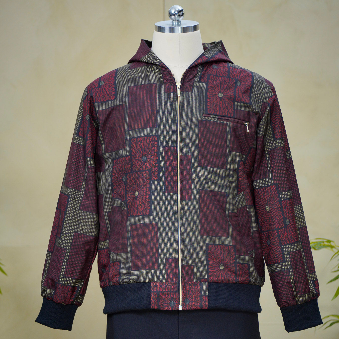 Premium On-hand: Red Loose Fit Oshima Men's Bomber Jacket | LBJ8249M | L