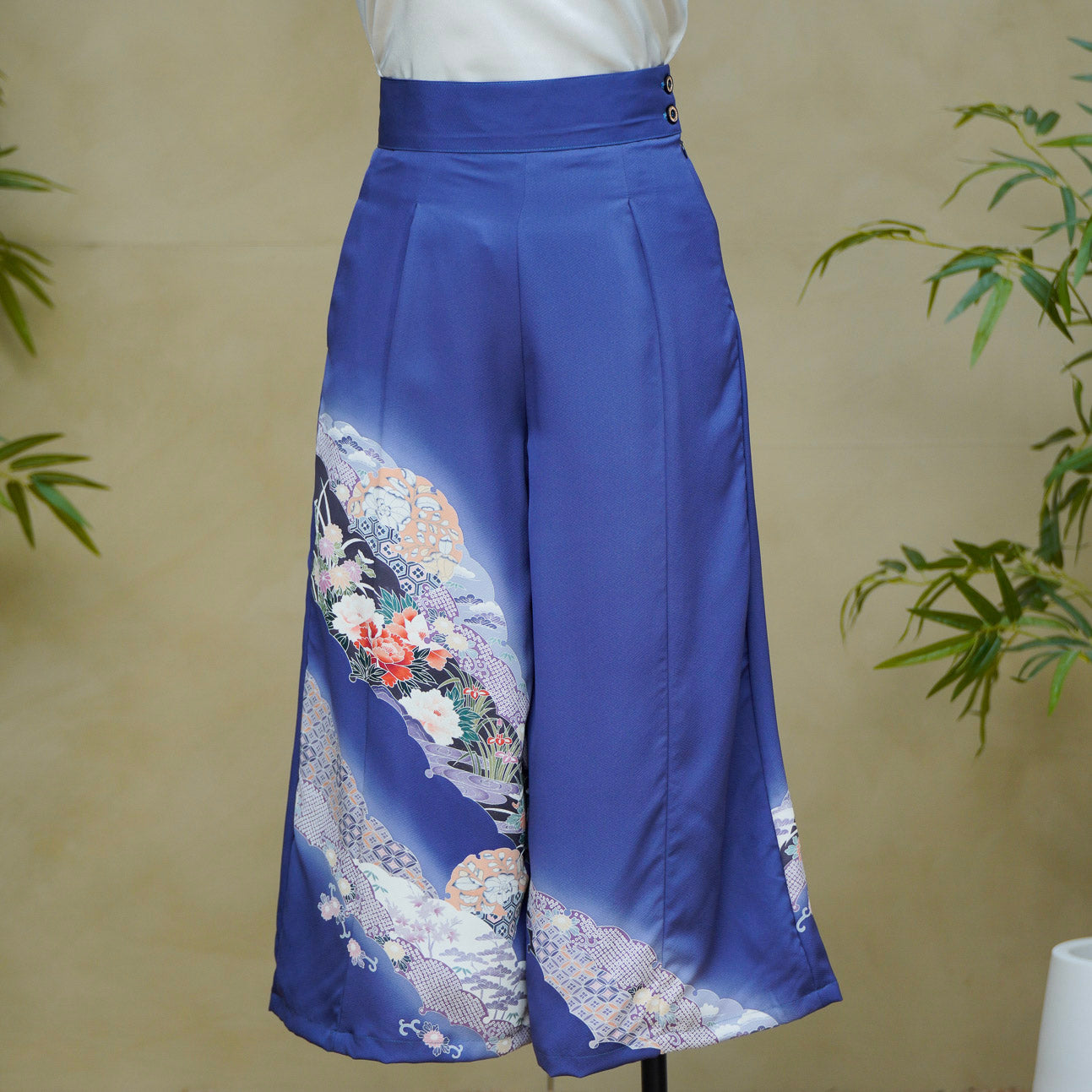 On-hand: Colored Palazzo Pants |  PP8048A XLB BLUE