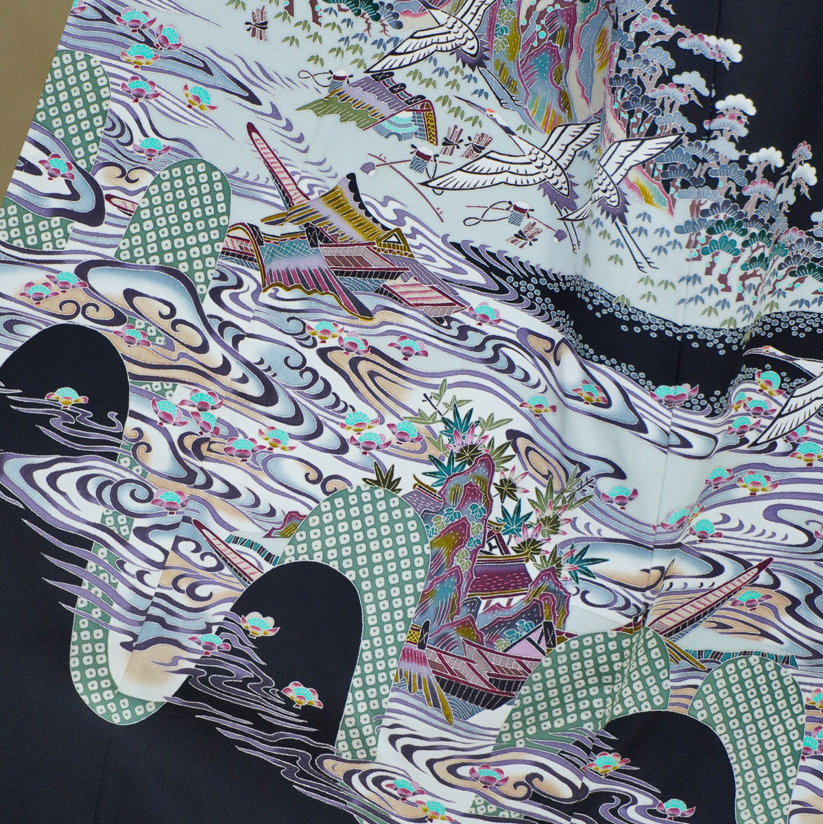 Chiku Fabric: 0820_13 | Silver Cascade