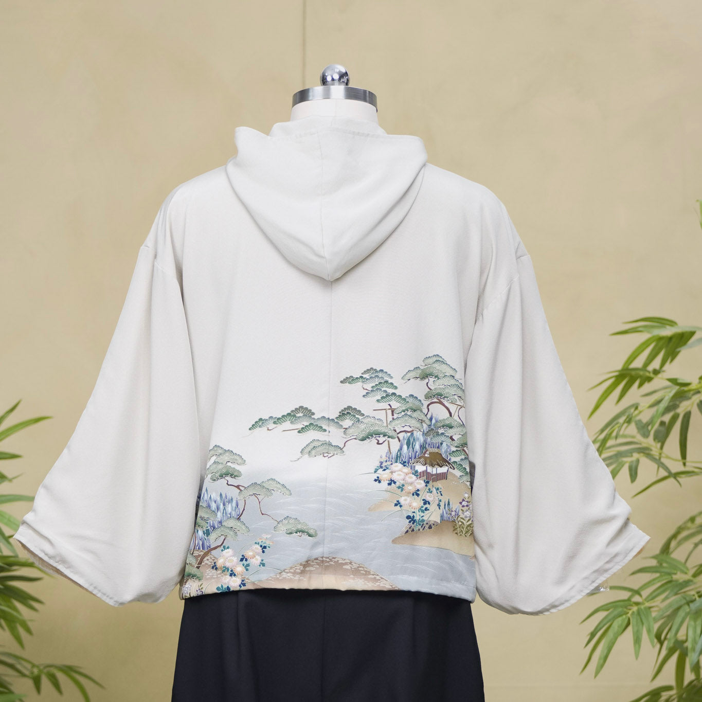 Premium On-hand: Cream Light green Hoodie With Zipper | HWZ8316Y