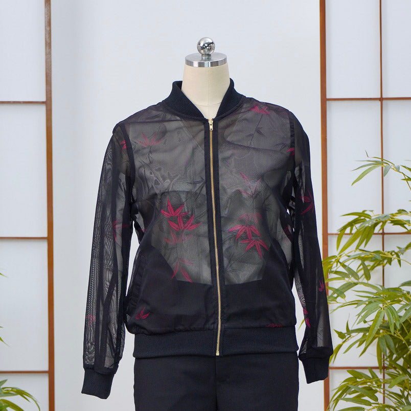 Premium On-hand: Black See-through Bomber Jacket | BJ8137M | XLA