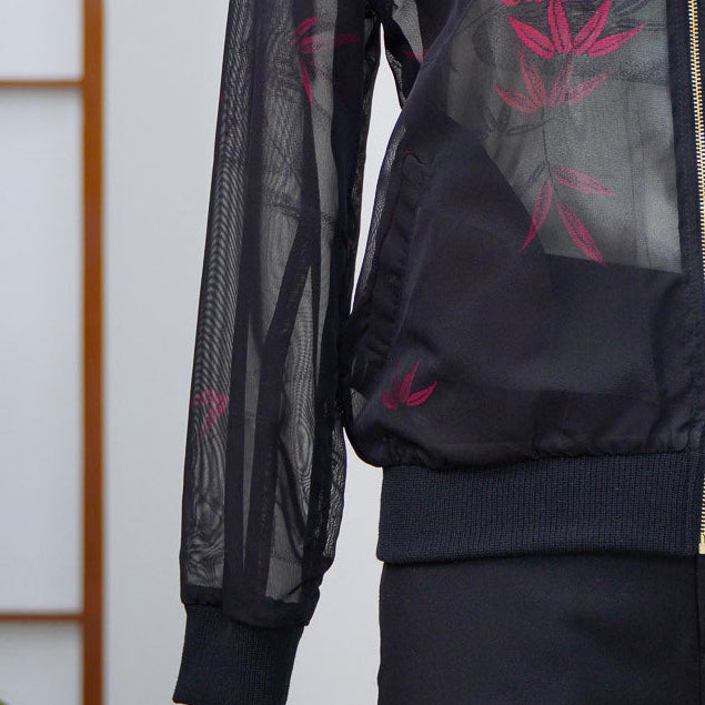 Premium On-hand: Black See-through Bomber Jacket | BJ8137M | XLA