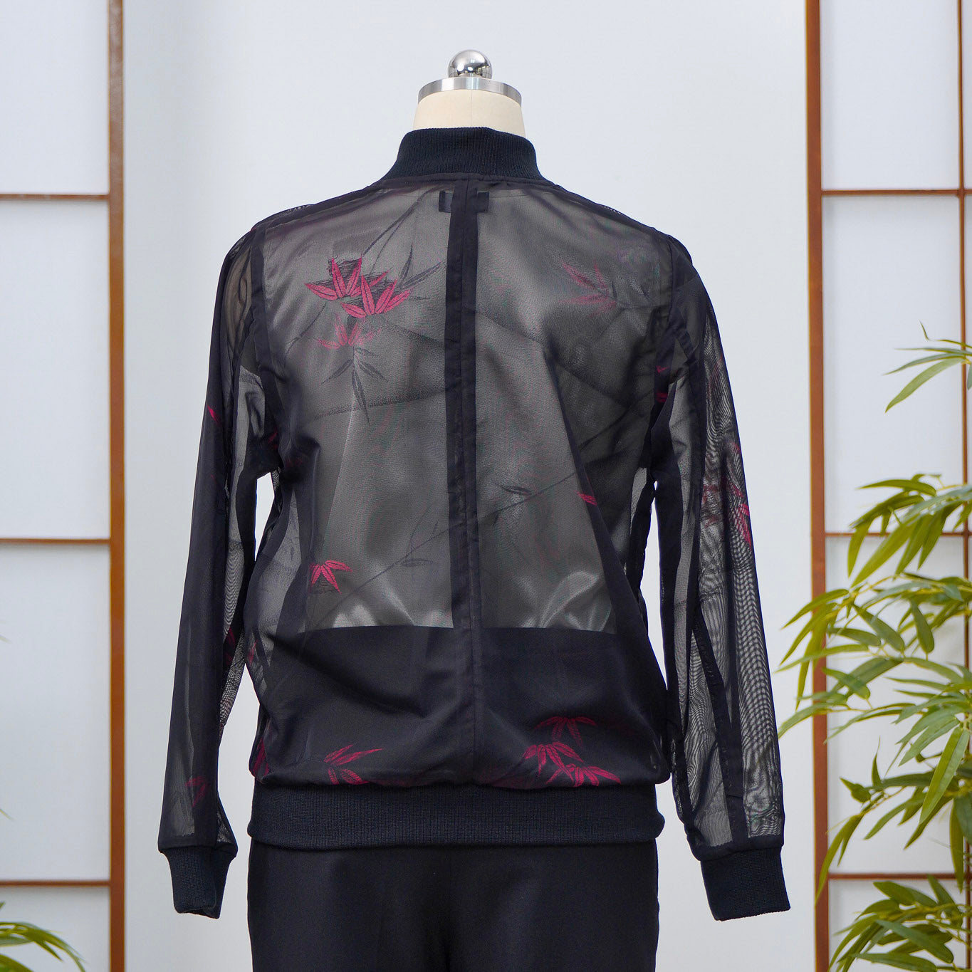Premium On-hand: Black See-through Bomber Jacket | BJ8137M | XLA