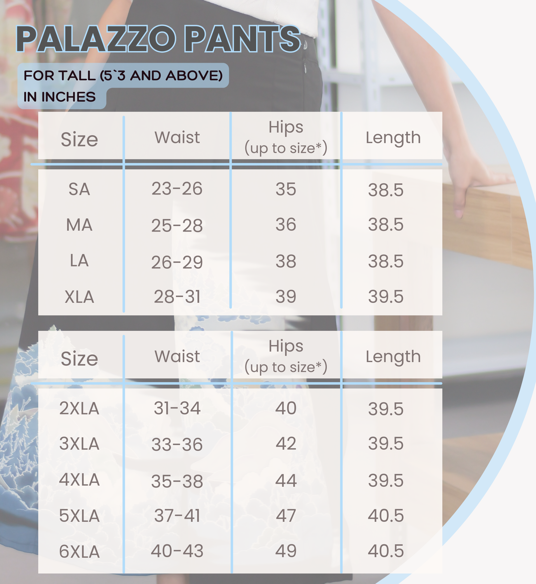Premium On-hand: Black Palazzo Pants | XLB | PP6658 - nice embroidery!