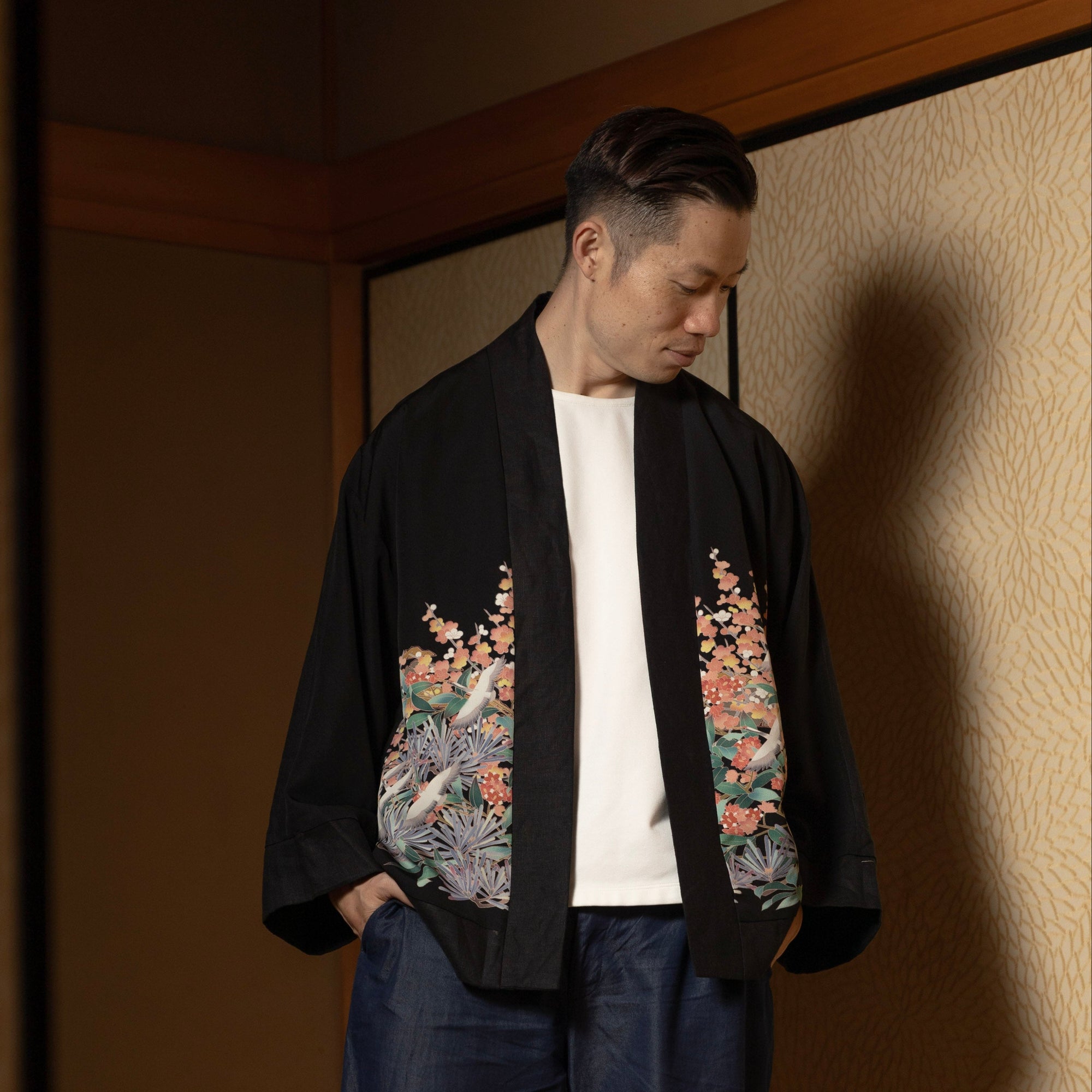 On-hand item: Black Linen Blazer Patch | Harry size