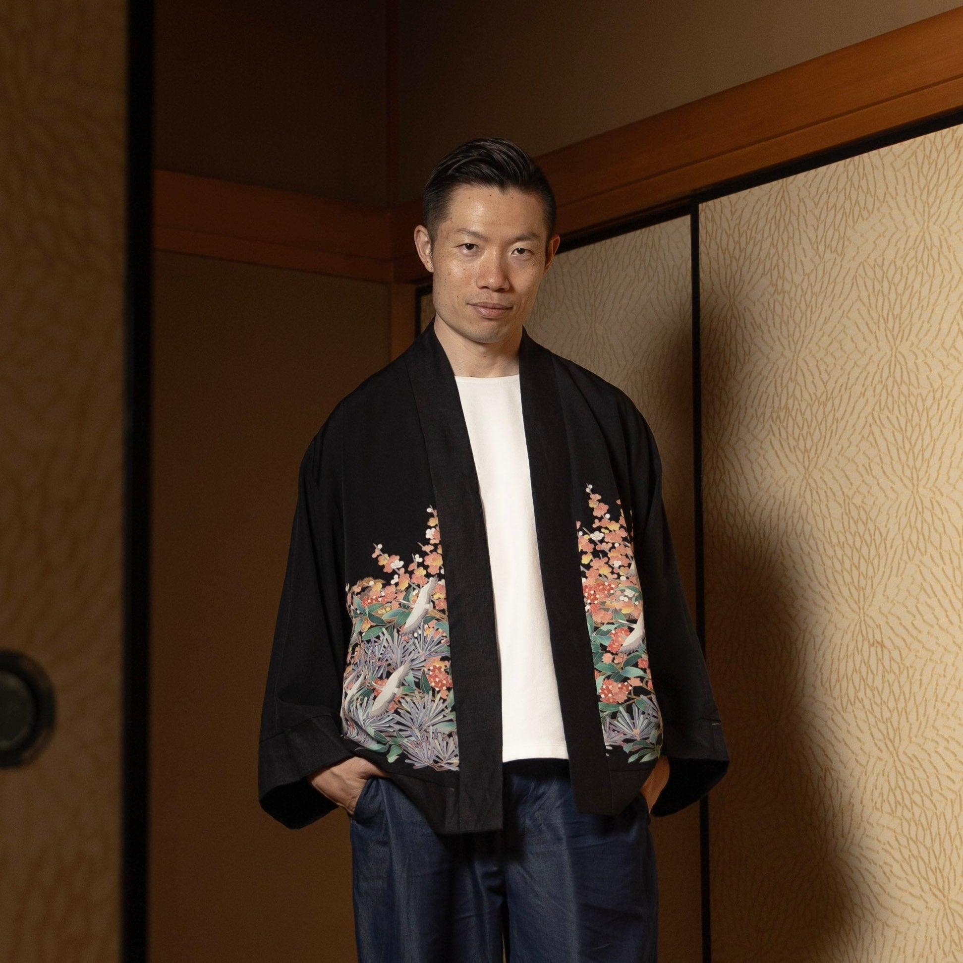 On-hand item: Black Linen Blazer Patch | Harry size
