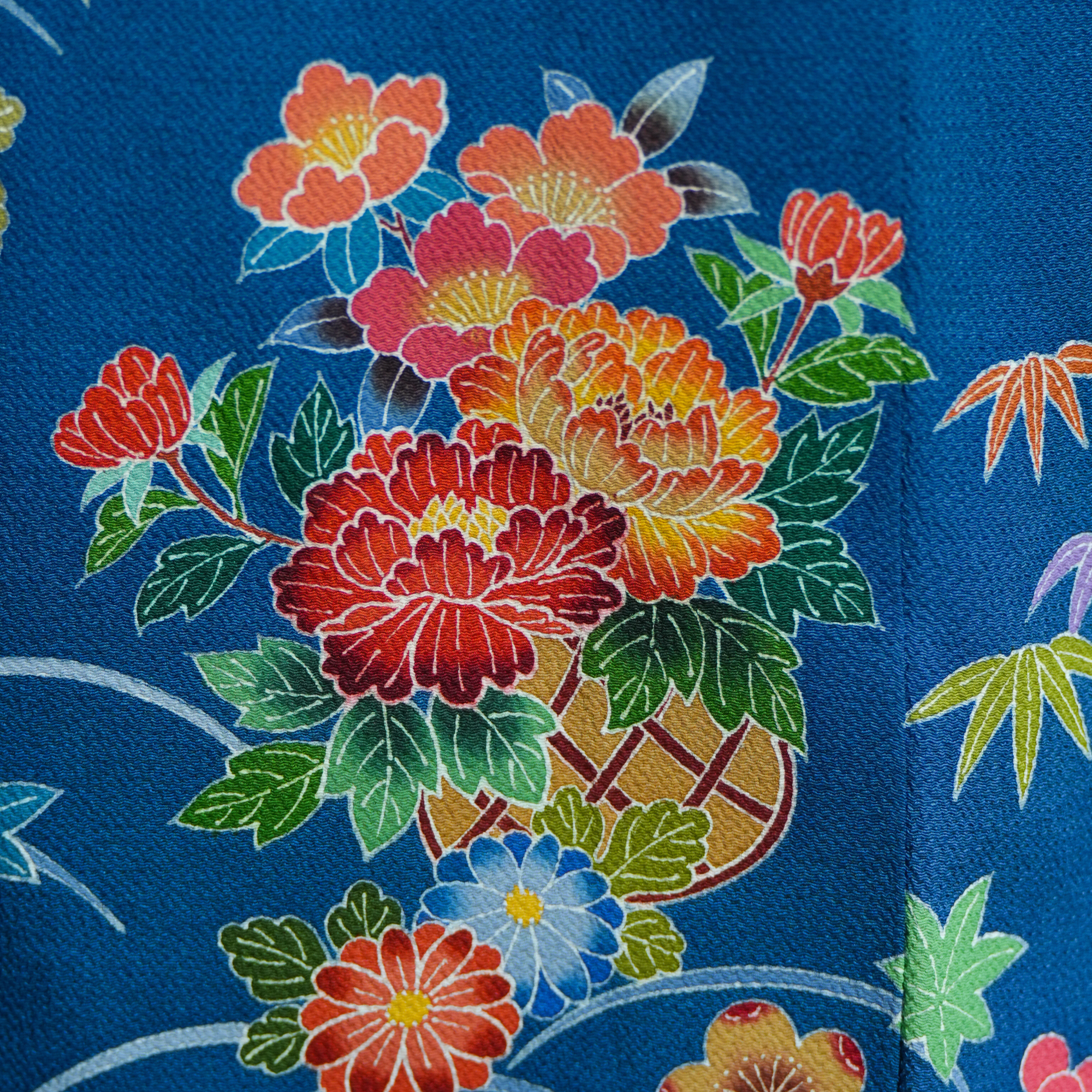 Bai Fabric: 0316-24- Blue vibrant flowers