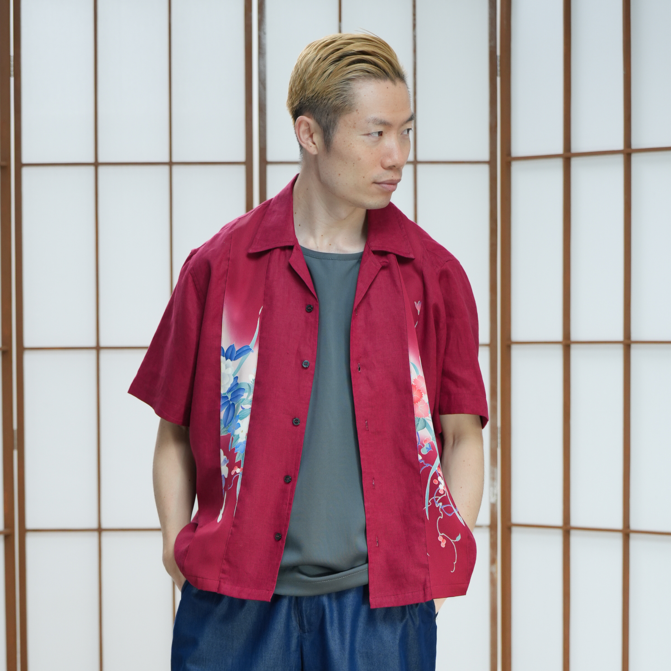 Premium On-hand: Red Men's Linen Polo | LP4373 | M