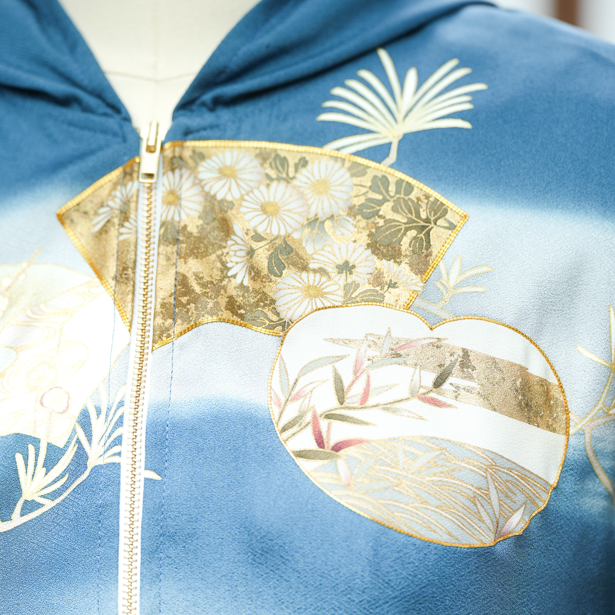 Premium On-hand: Blue Bomber Jacket with Hoodie | MB | BJH7290M