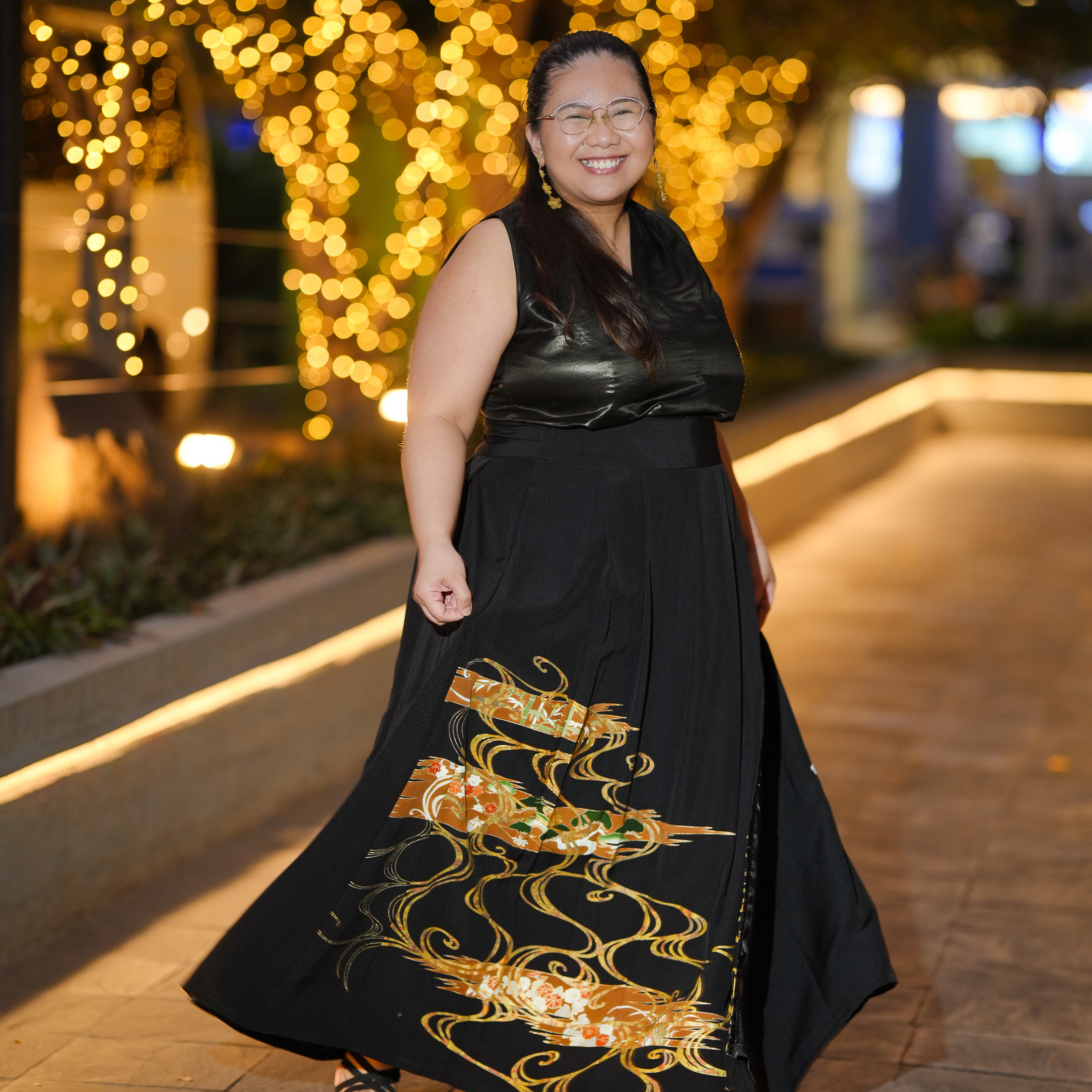 Kimono Hanbok-inspired skirt