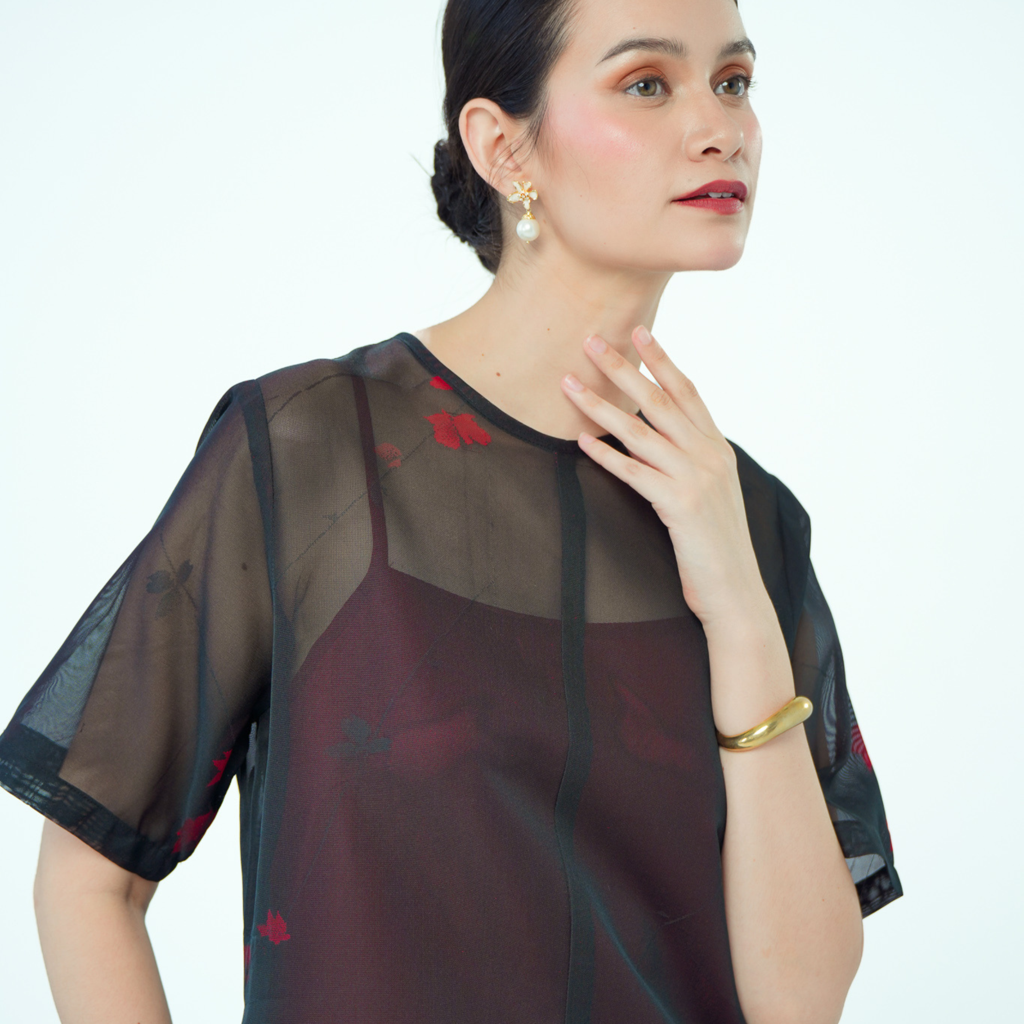 On-hand item: Black See-through Overlay Dress